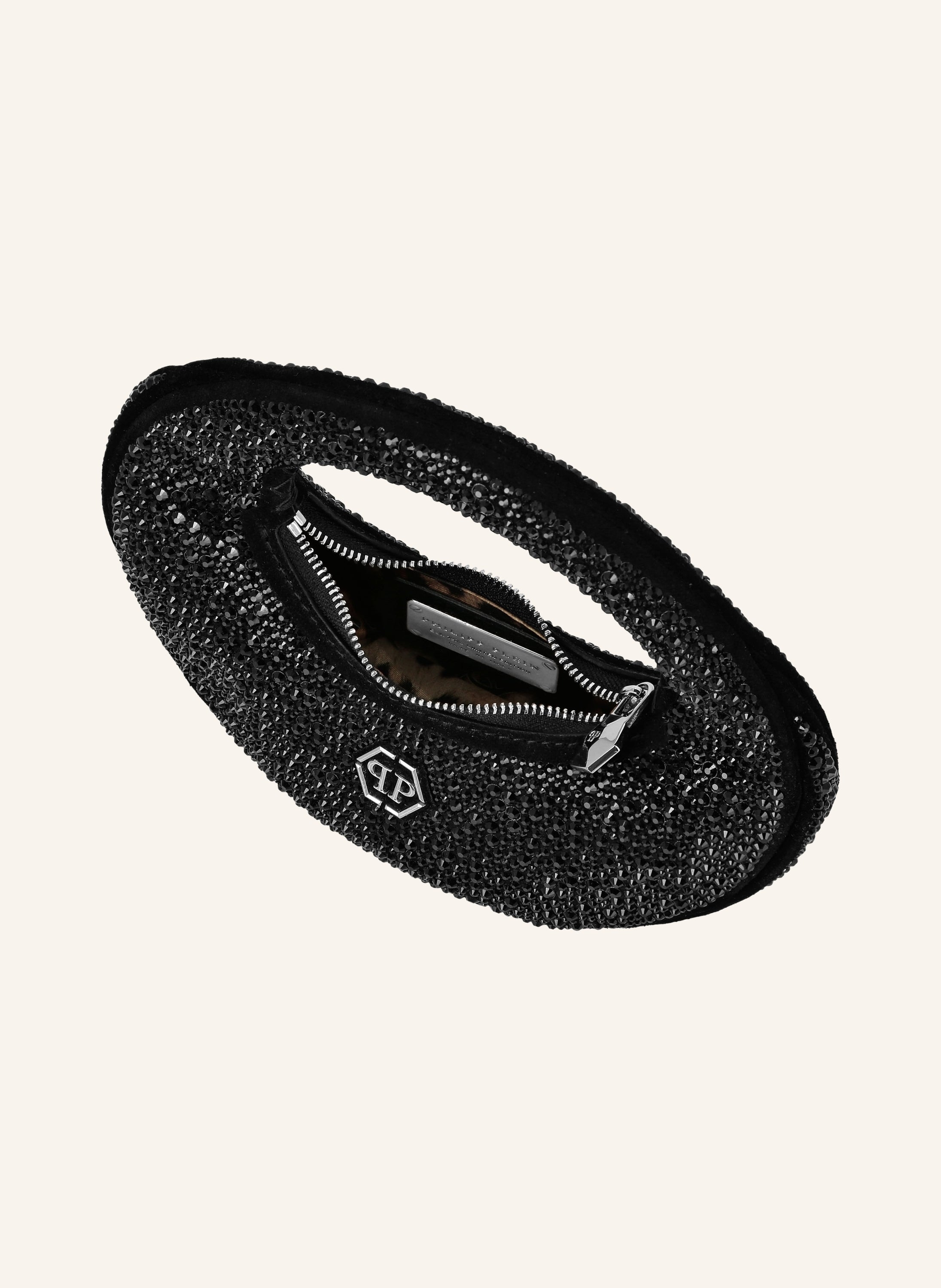 Suede Mini Handle Bag Strass