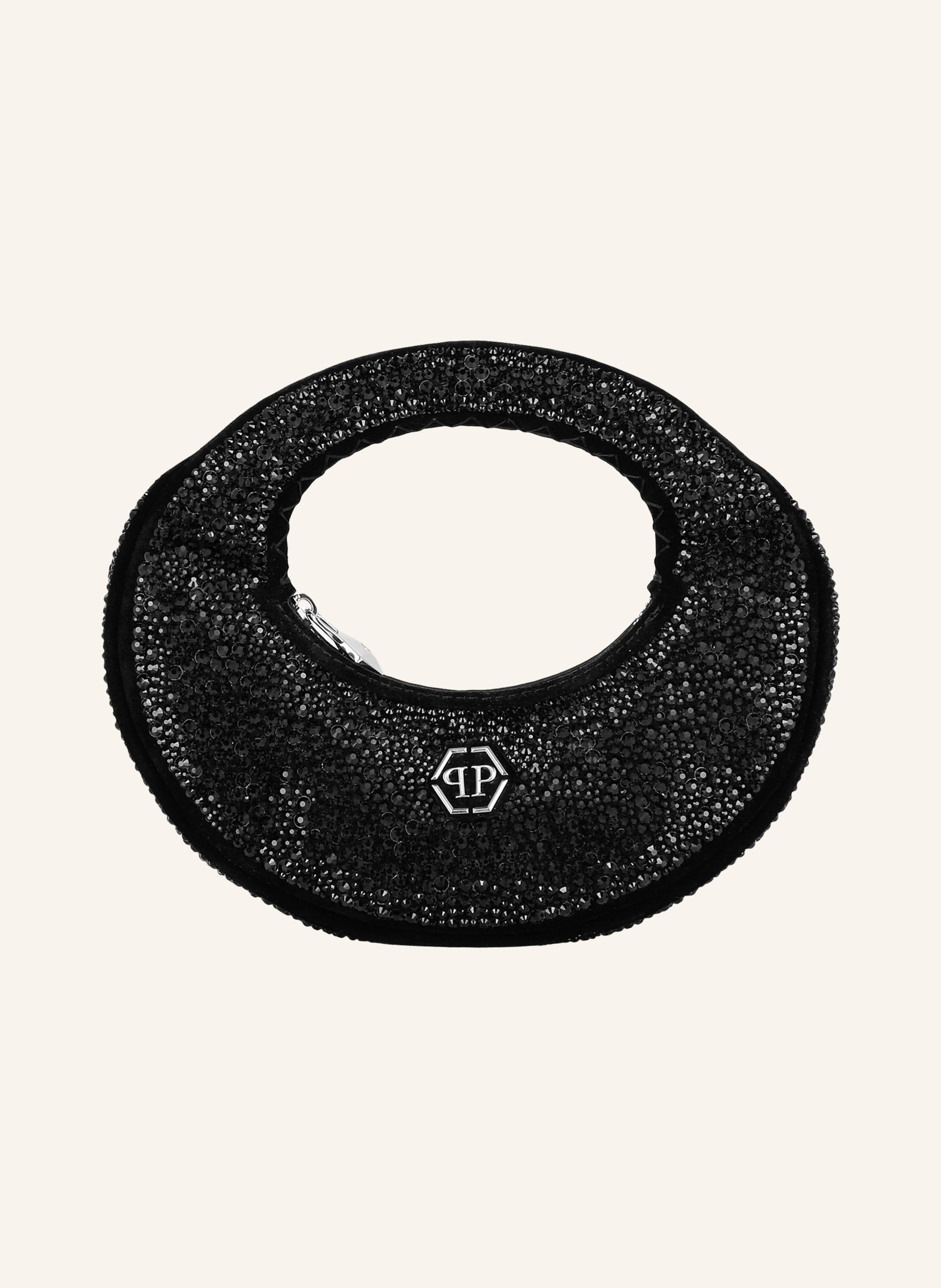 Suede Mini Handle Bag Strass