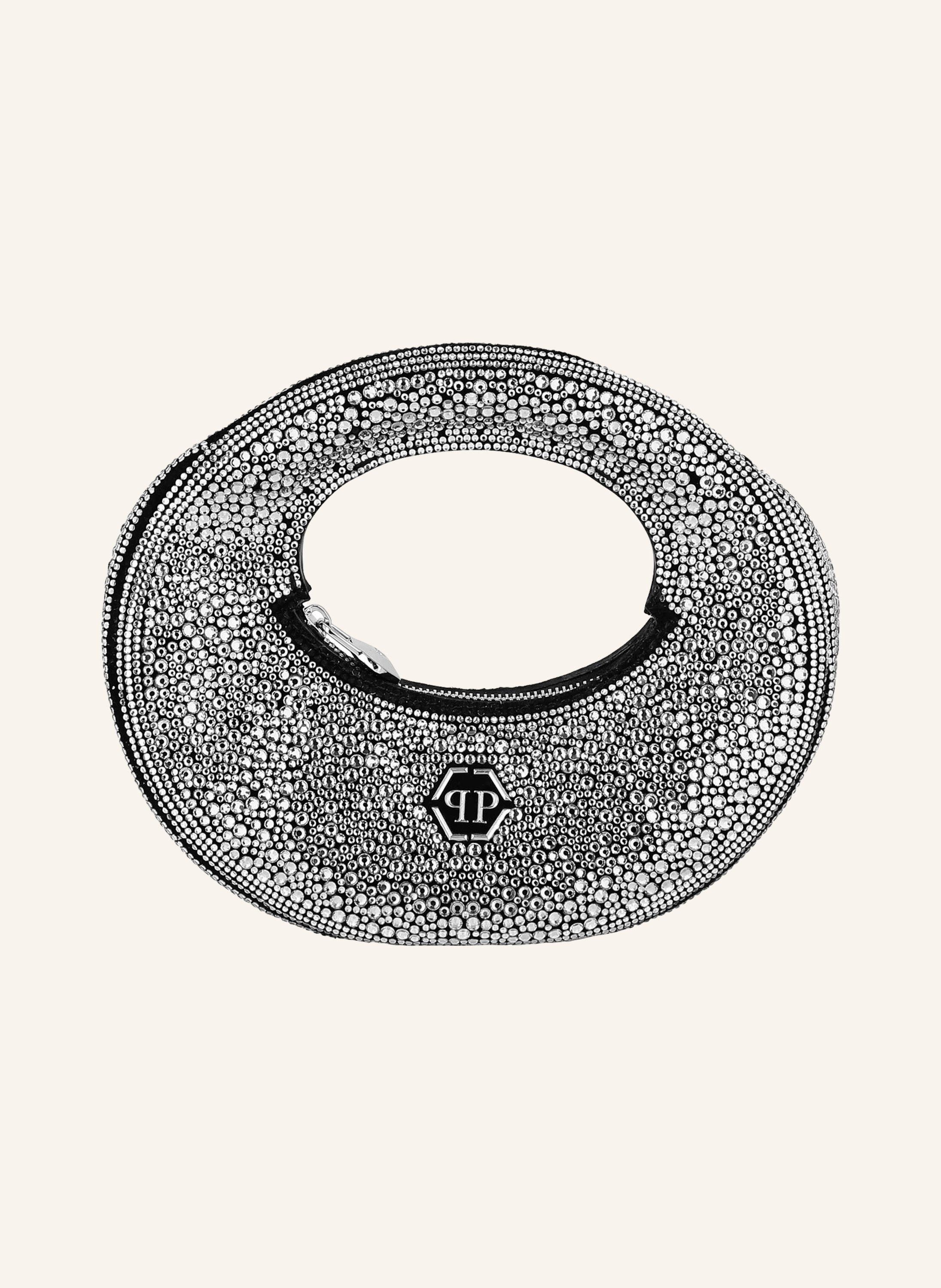 Suede Mini Handle Bag Strass