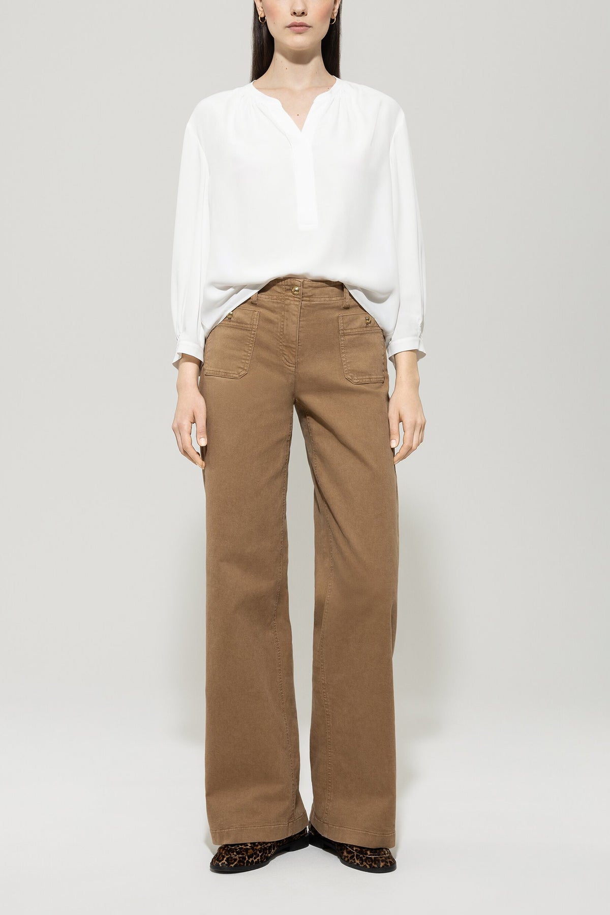 Tunika-Bluse aus Seiden-Mix