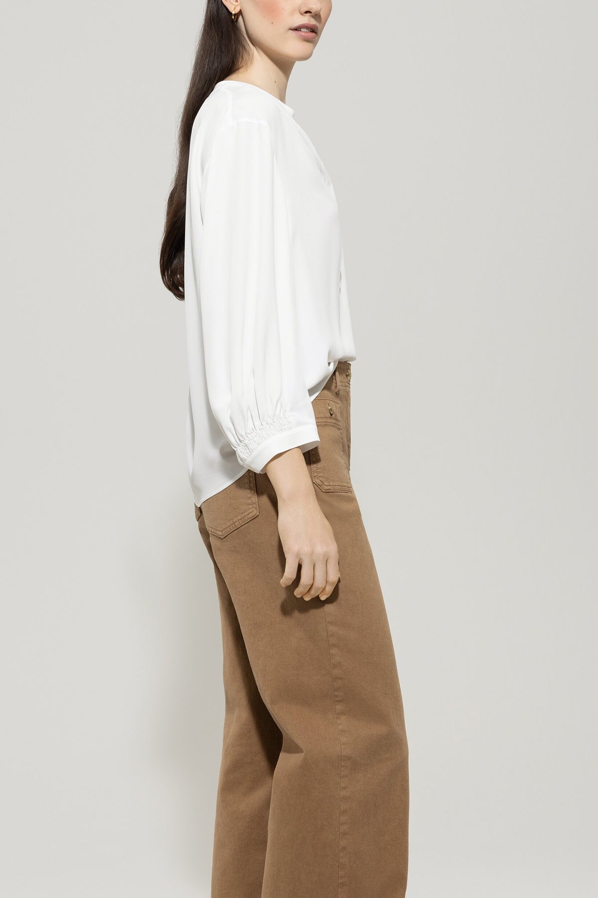 Tunika-Bluse aus Seiden-Mix