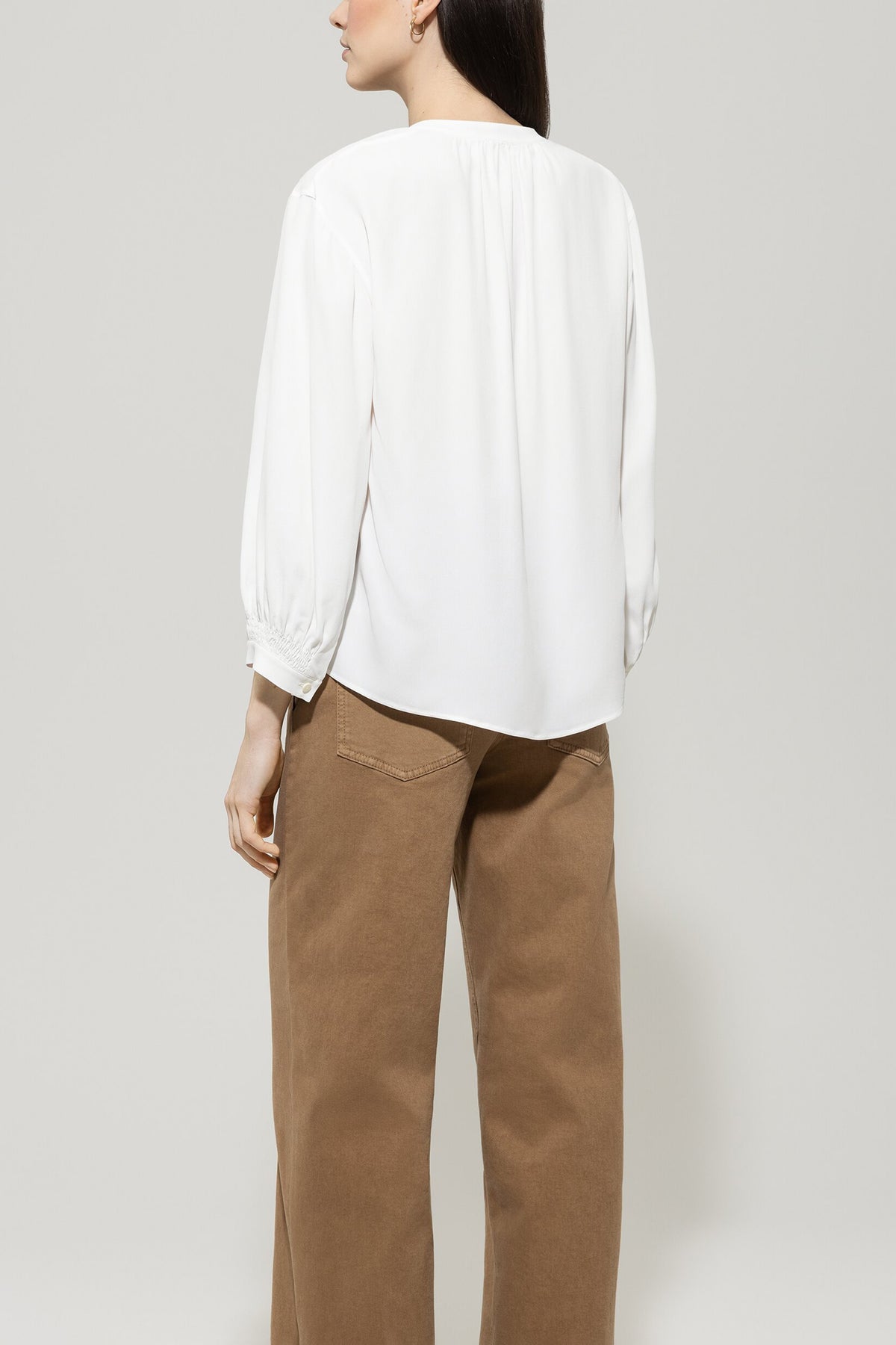 Tunika-Bluse aus Seiden-Mix