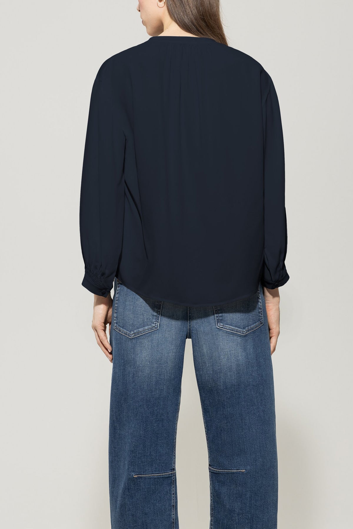 Tunika-Bluse aus Seiden-Mix