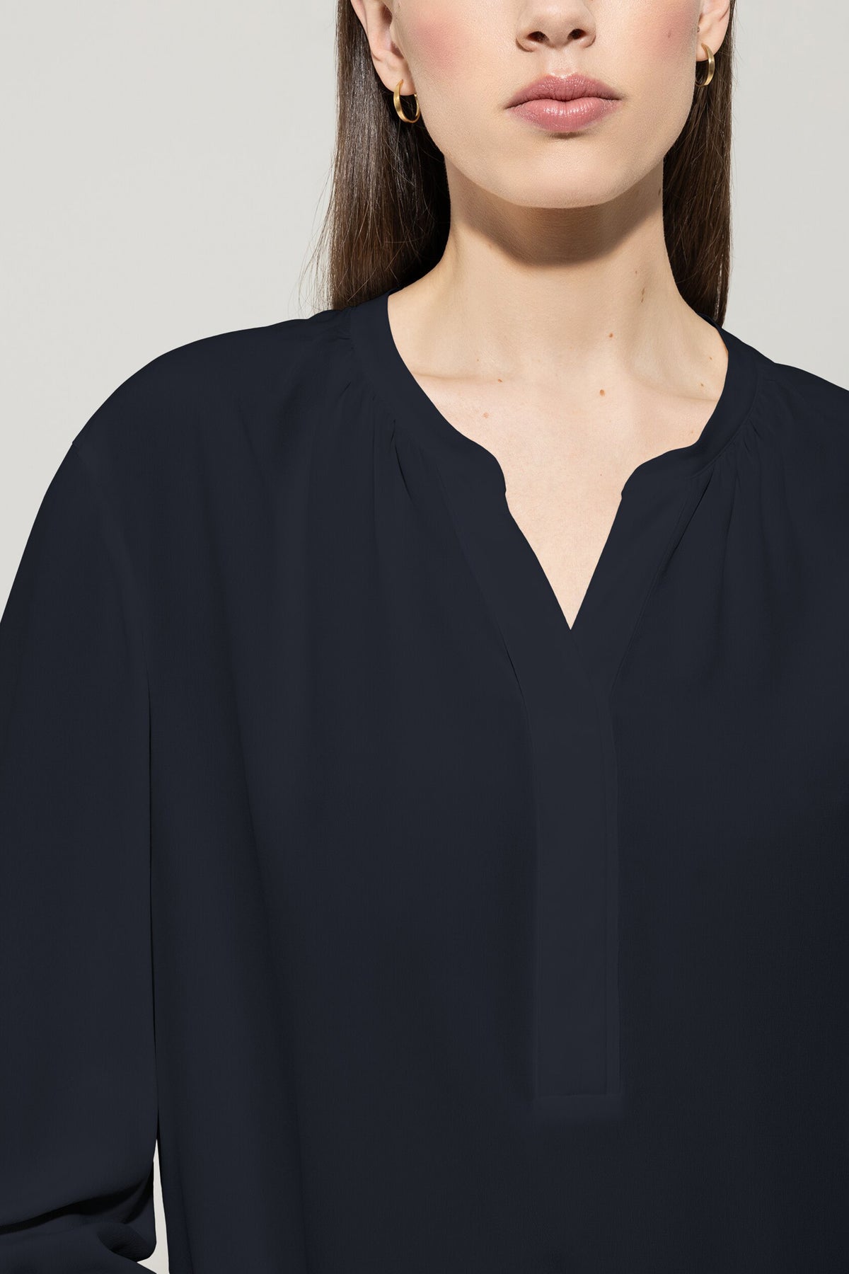 Tunika-Bluse aus Seiden-Mix