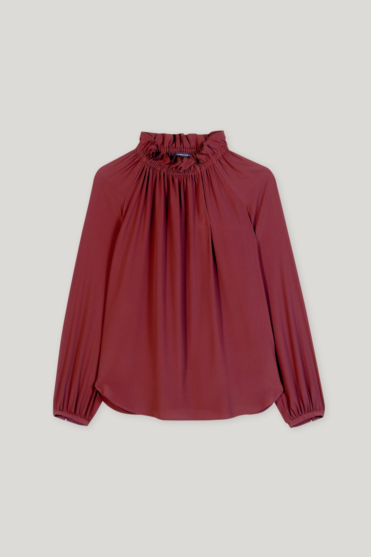 Rüschenbluse aus Seiden-Mix