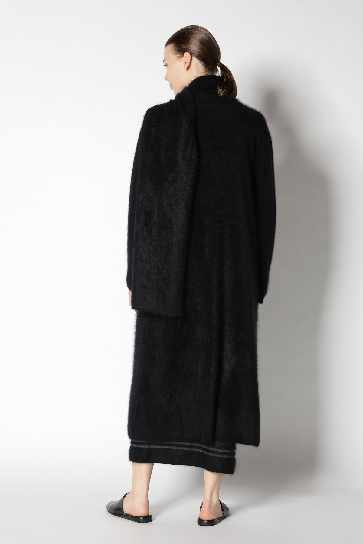 Furry Maxi Scarf Coat