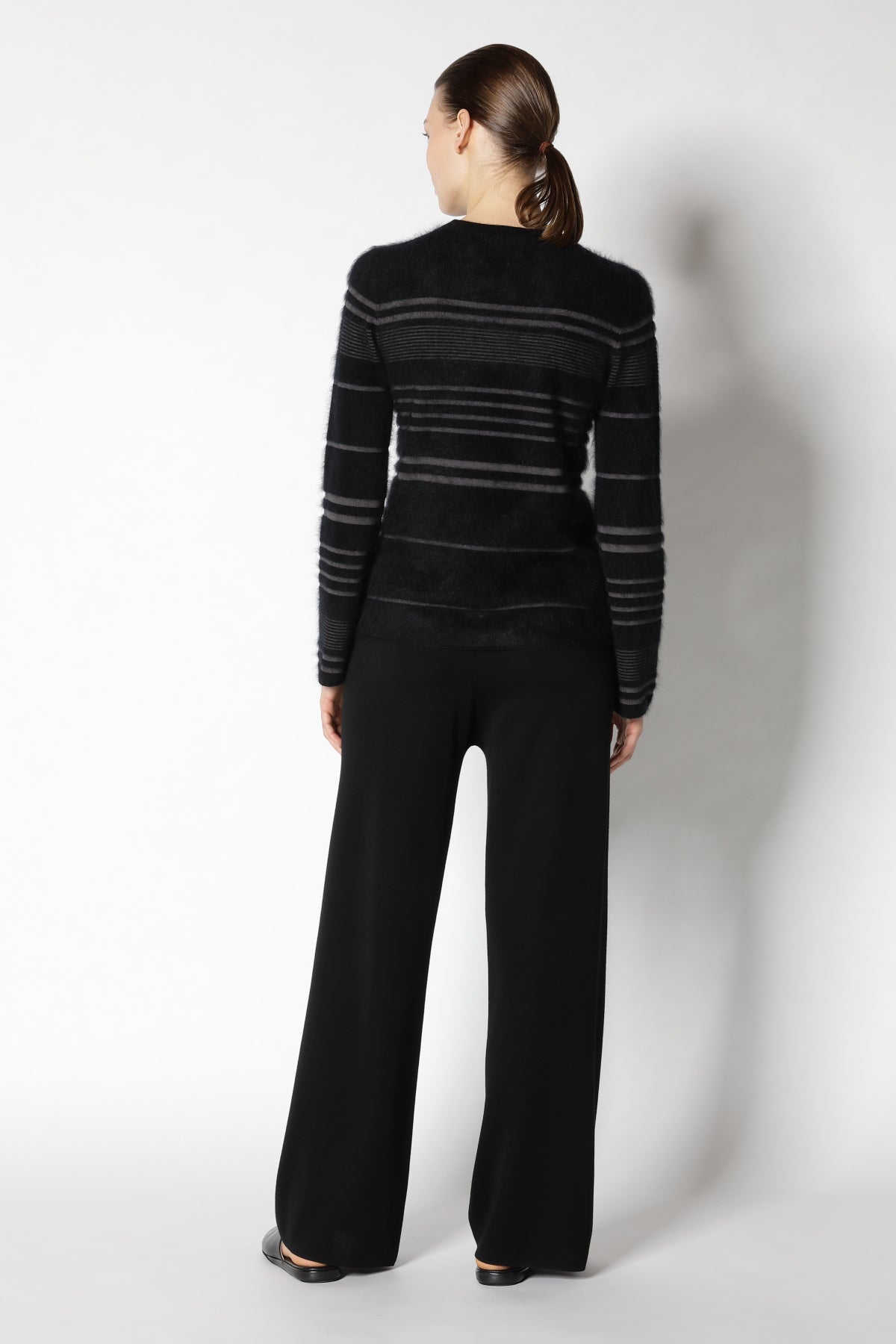 Furry Striped Crew Jumper
