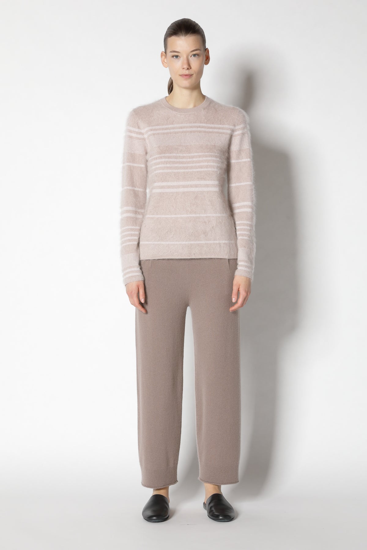 Furry Striped Crew Jumper