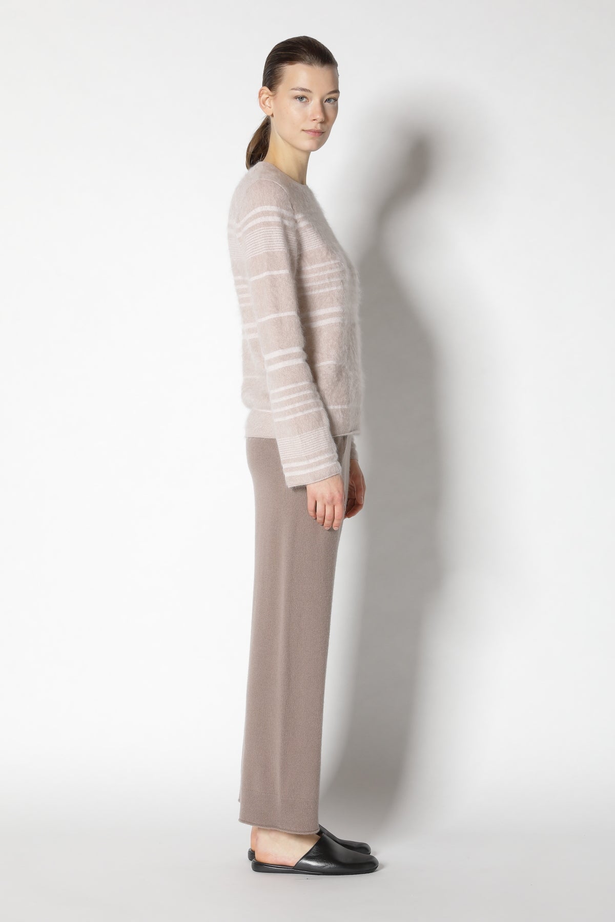 Furry Striped Crew Jumper