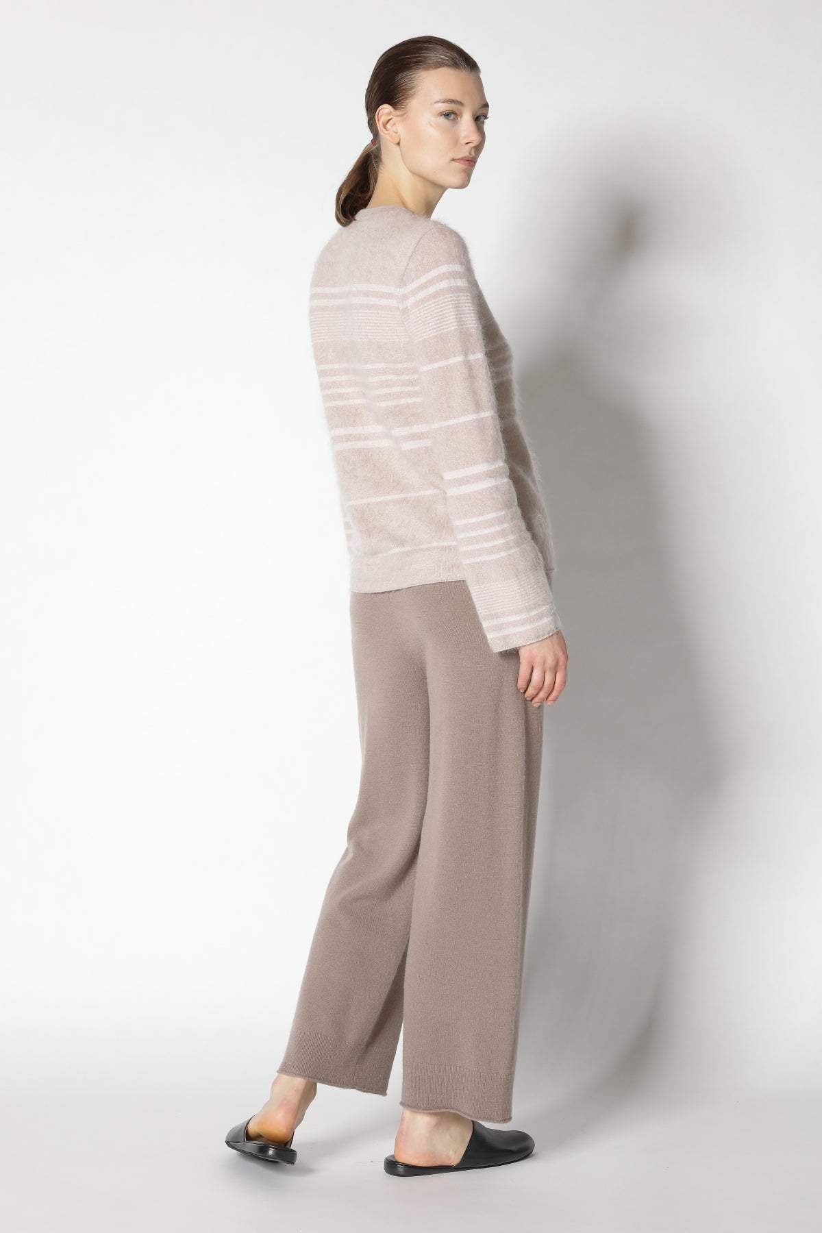 Furry Striped Crew Jumper