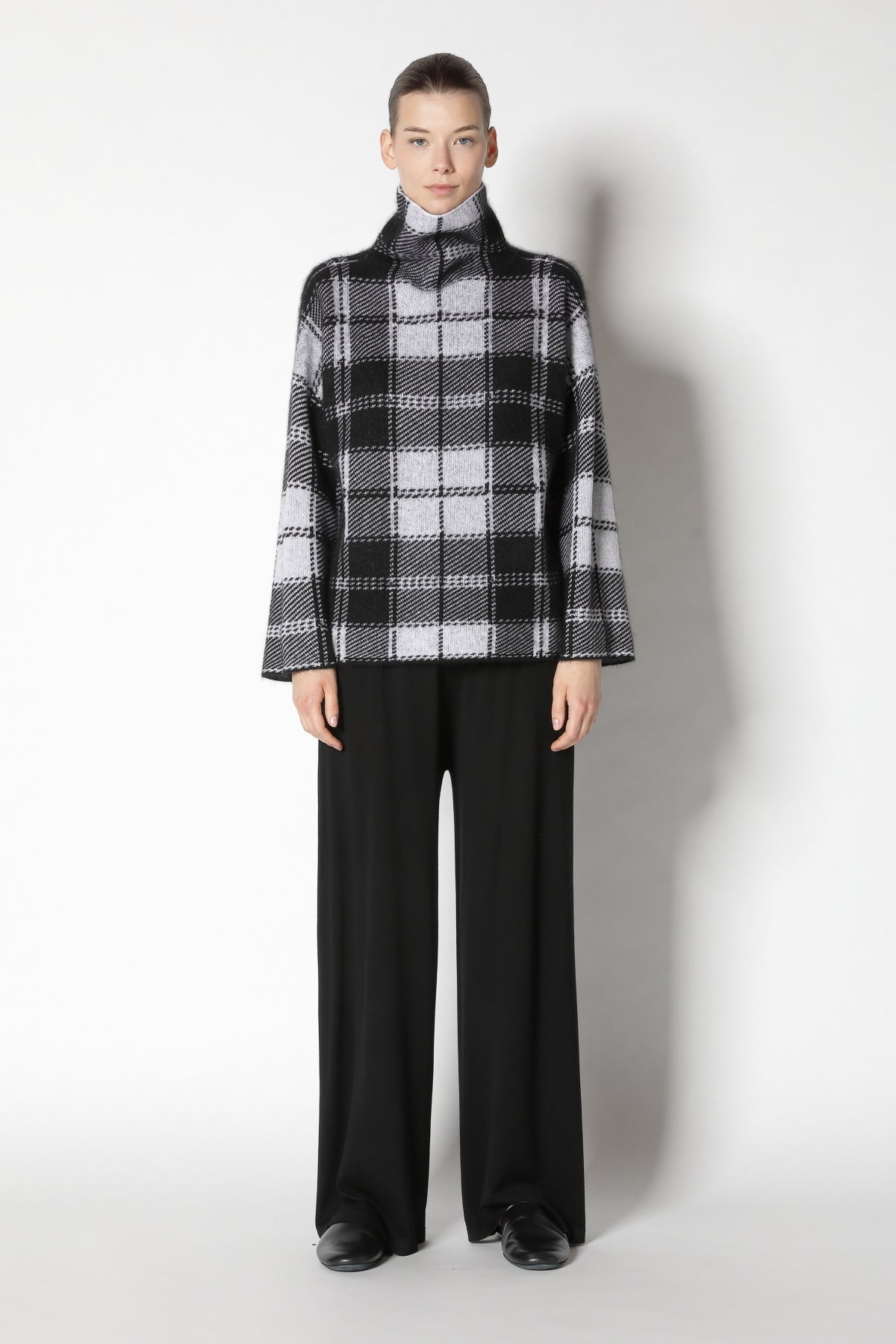 Pure & Fluffy Checked Turtle Jumper