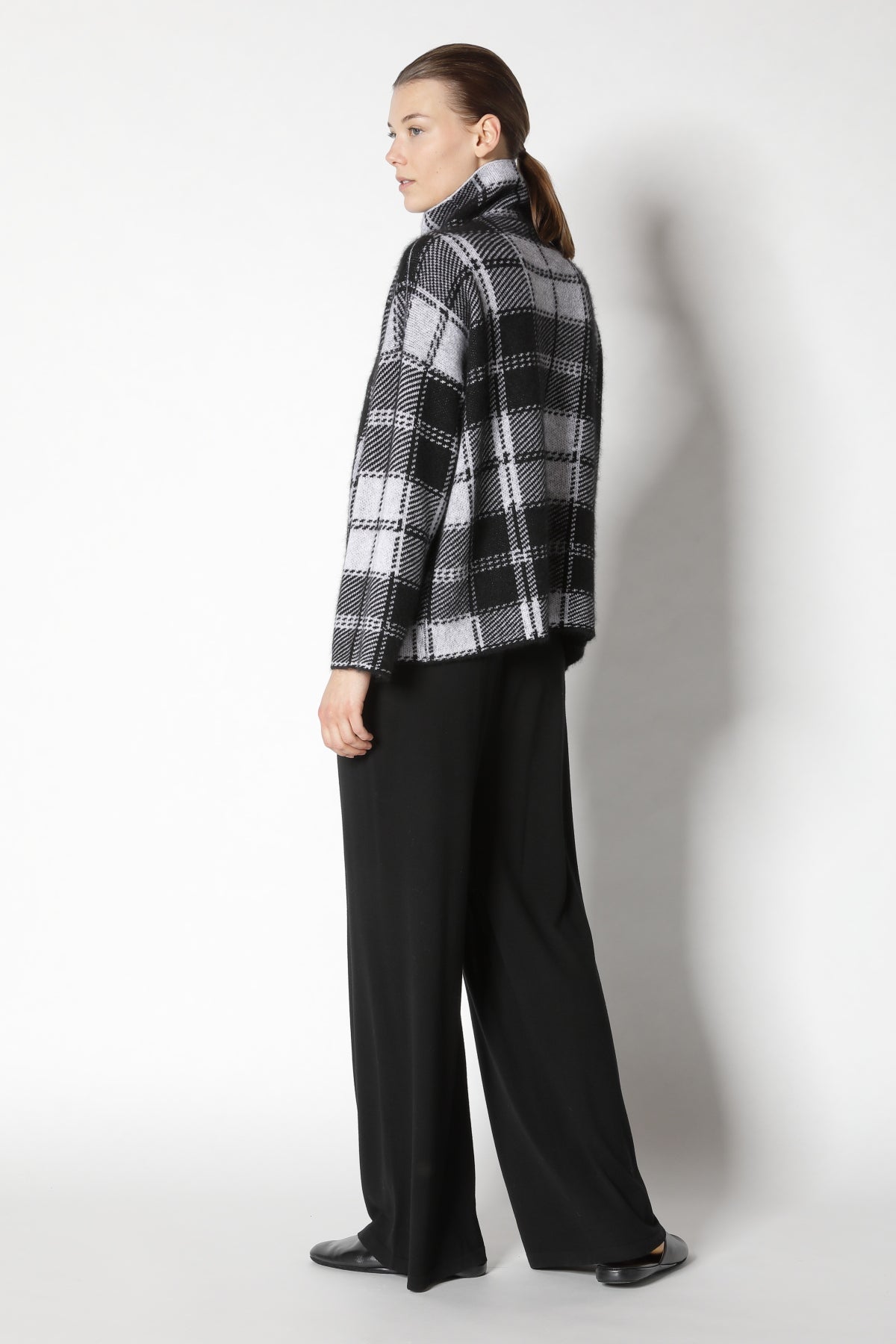 Pure & Fluffy Checked Turtle Jumper