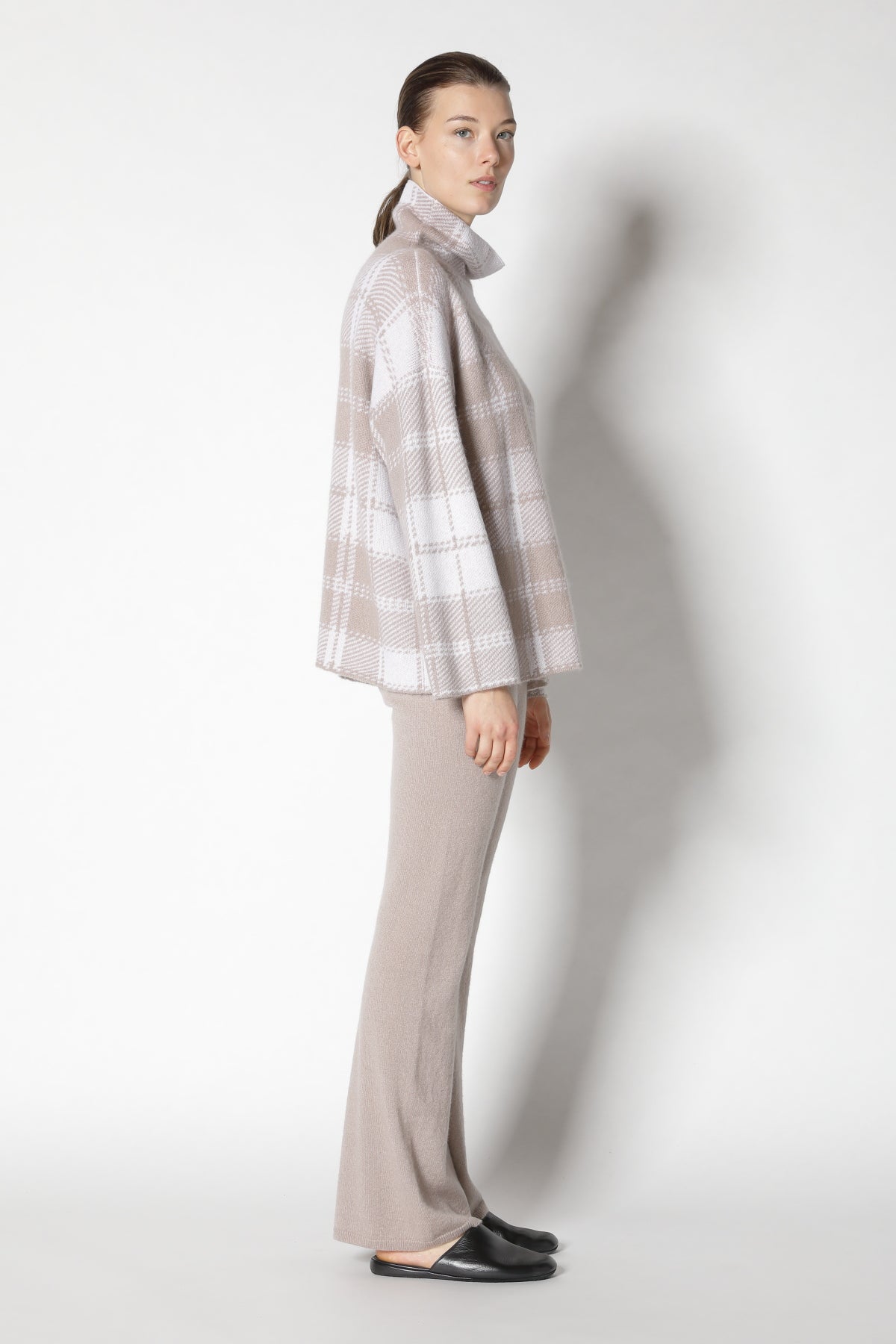 Pure & Fluffy Checked Turtle Jumper