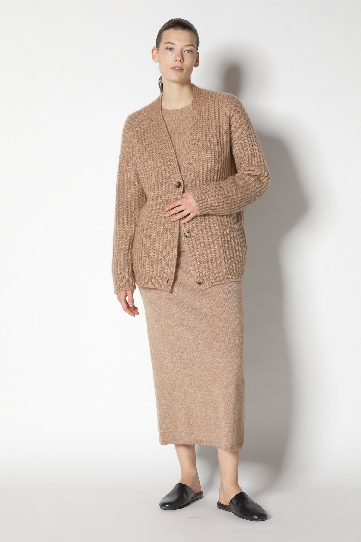 Fluffy Ribbed Cardigan