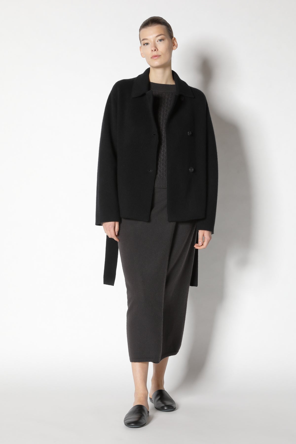 Doubleface Belted Cropped Jacket
