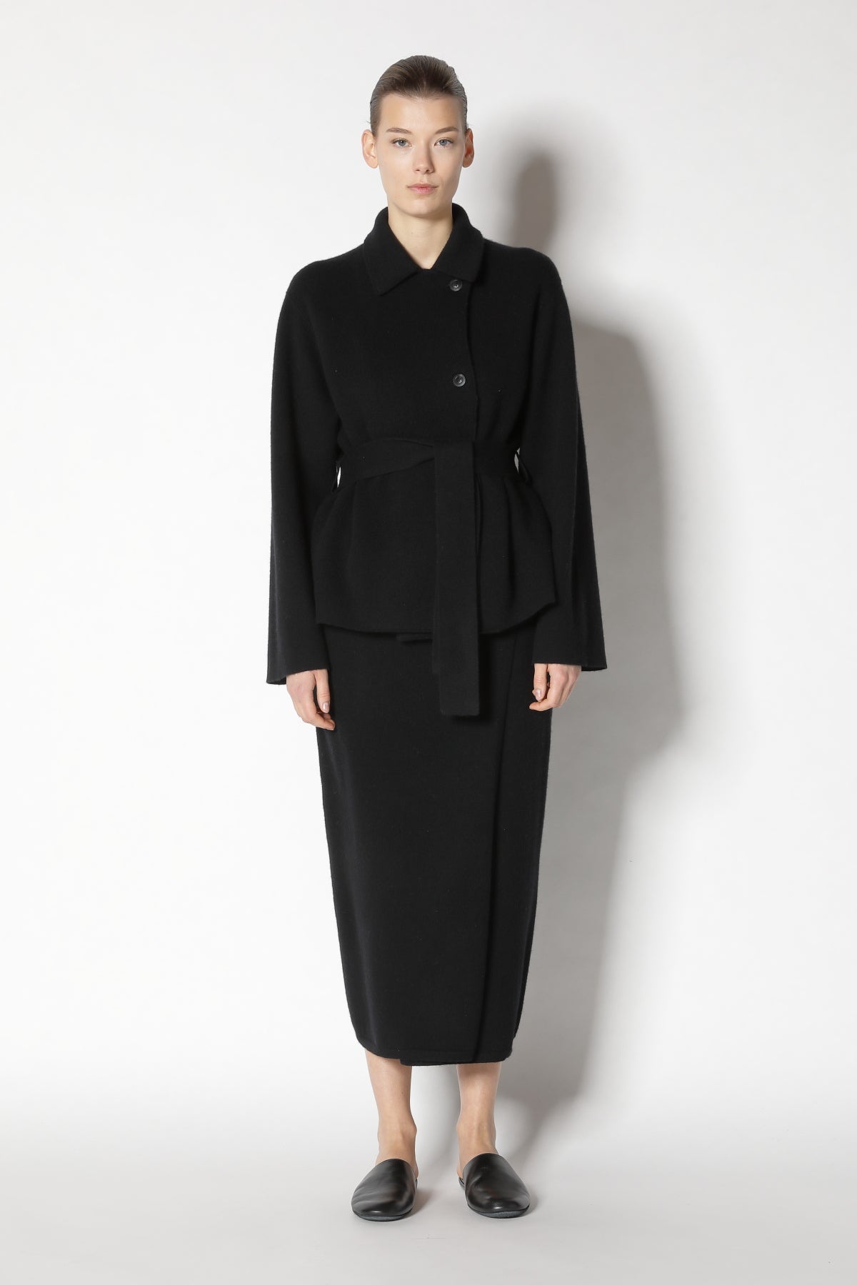 Doubleface Belted Cropped Jacket