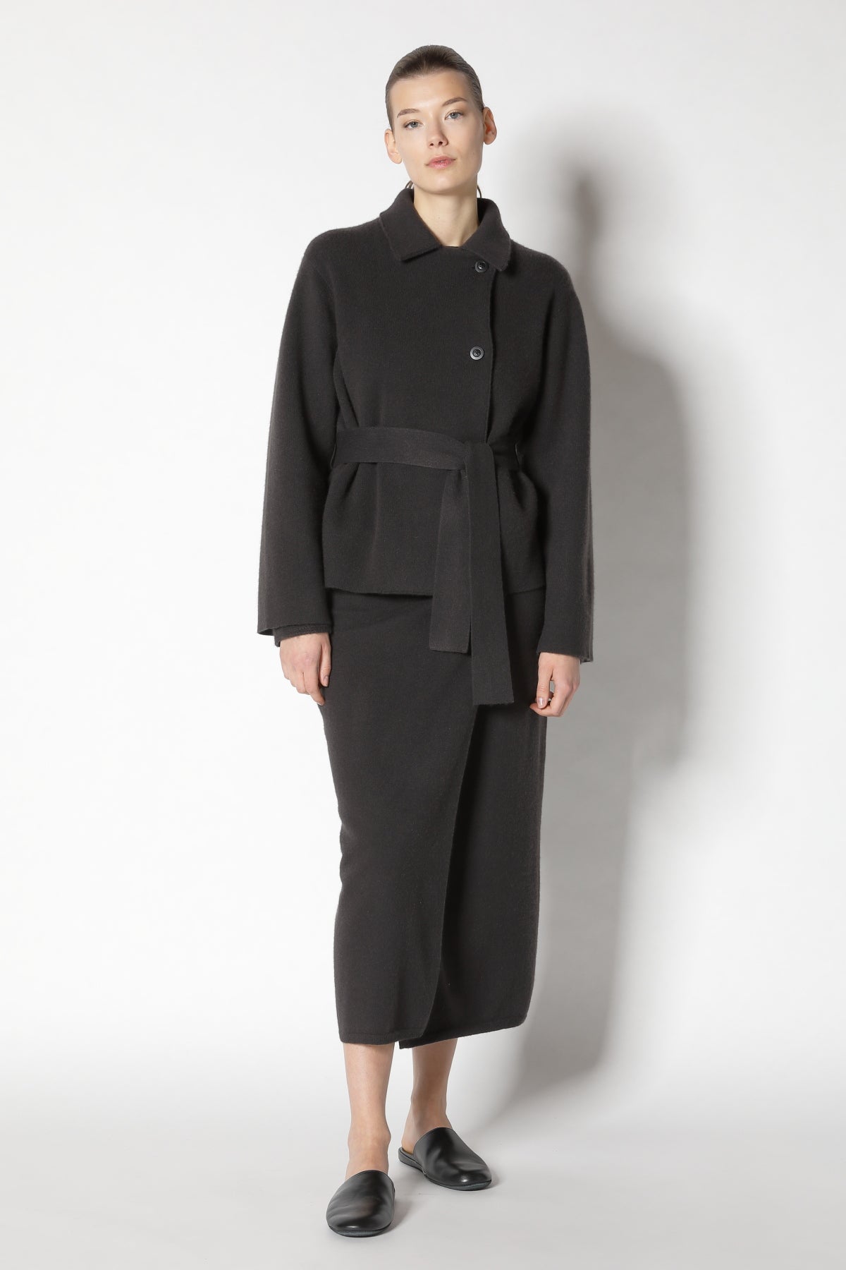 Doubleface Belted Cropped Jacket