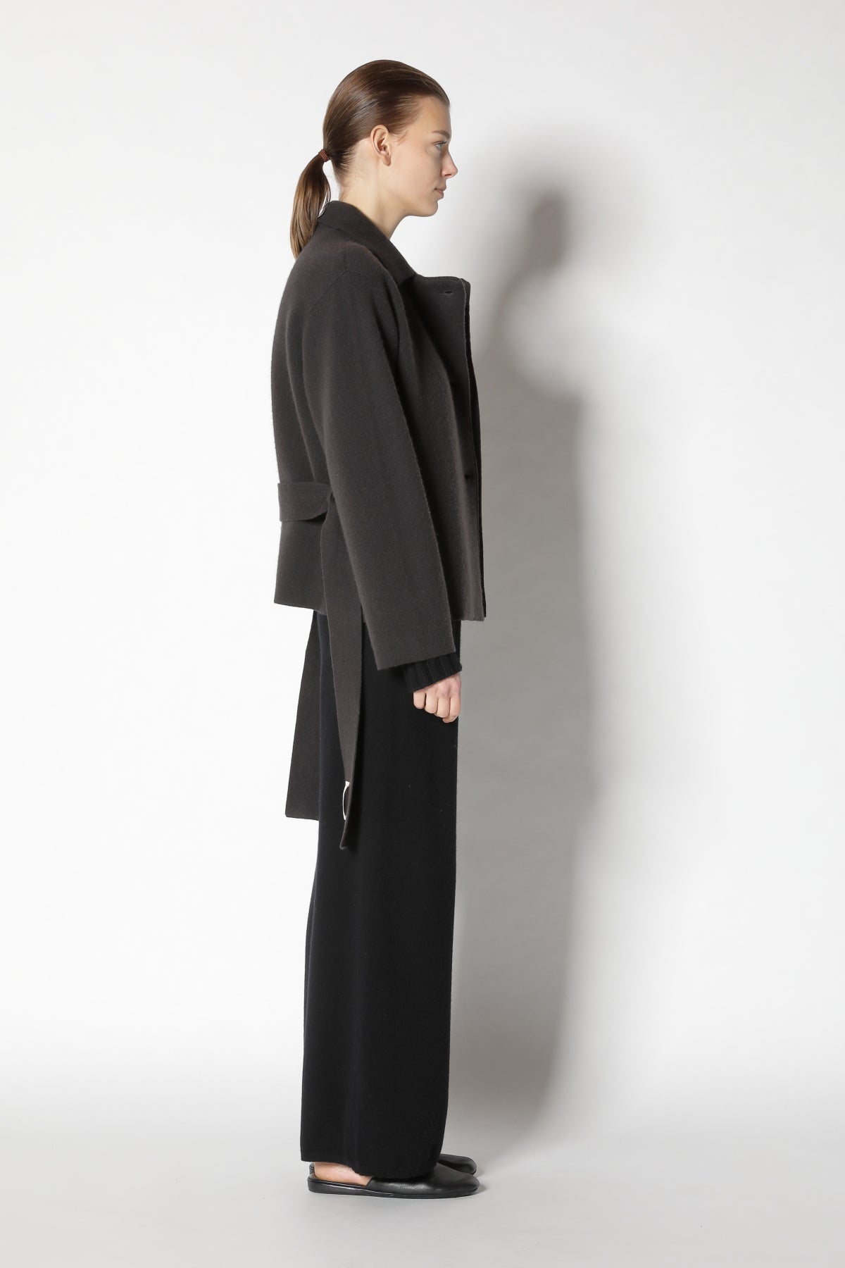 Doubleface Belted Cropped Jacket