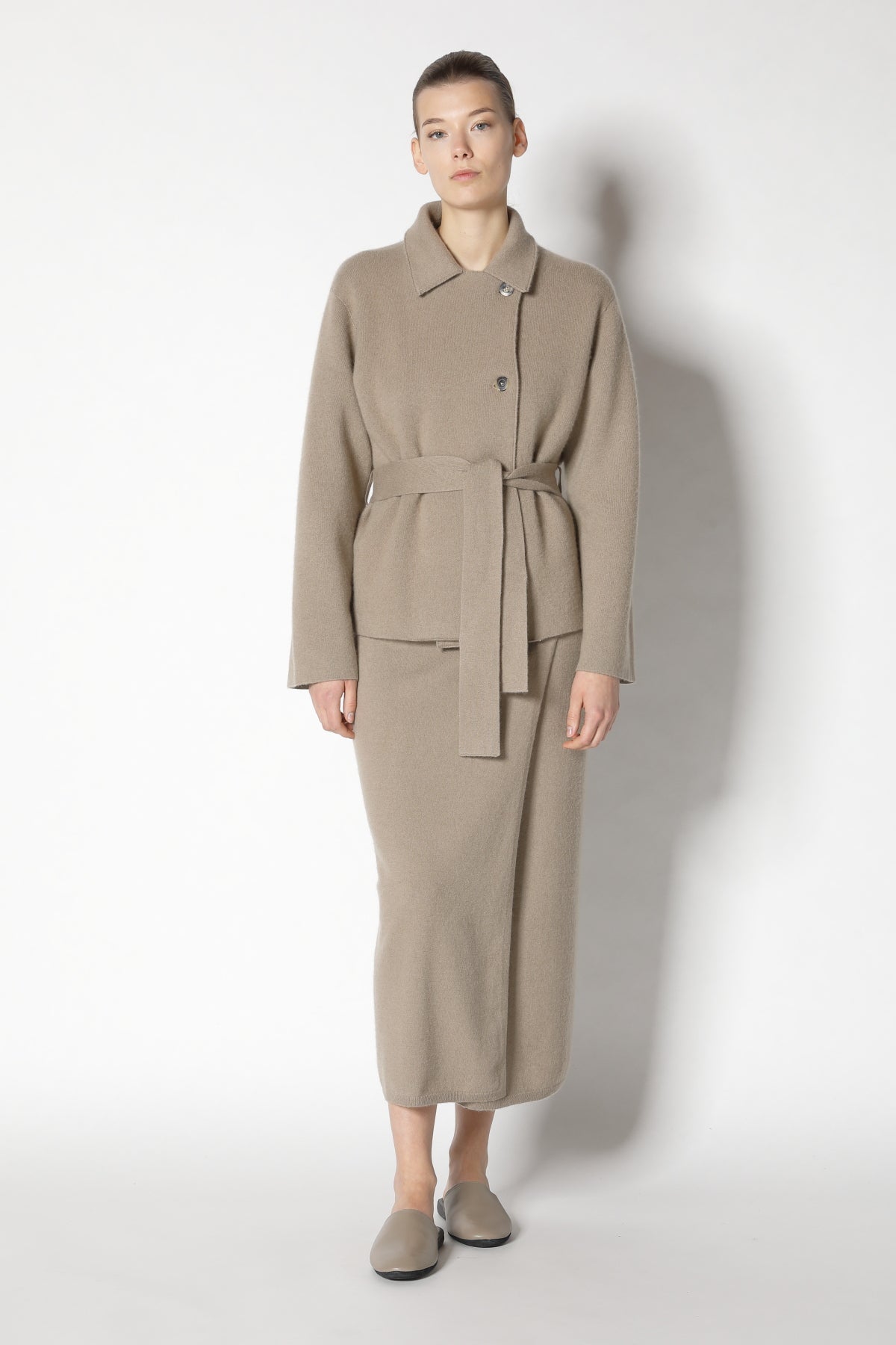 Doubleface Belted Cropped Jacket