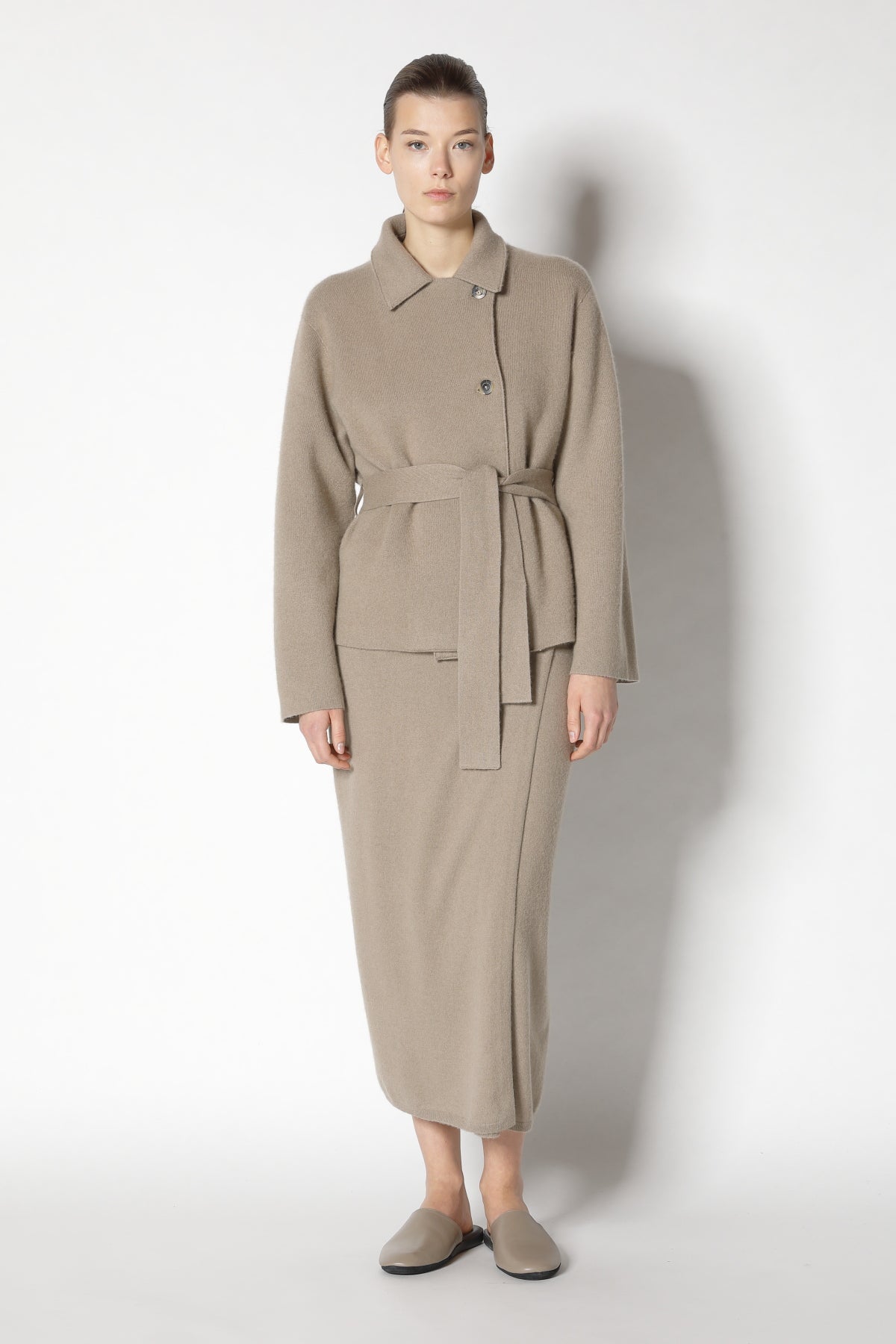 Doubleface Belted Cropped Jacket