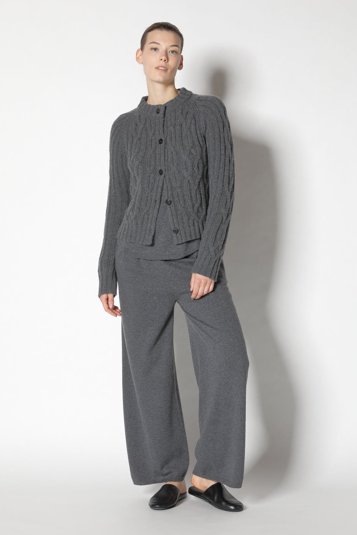 Chilly Cropped Cable Crew Jacket