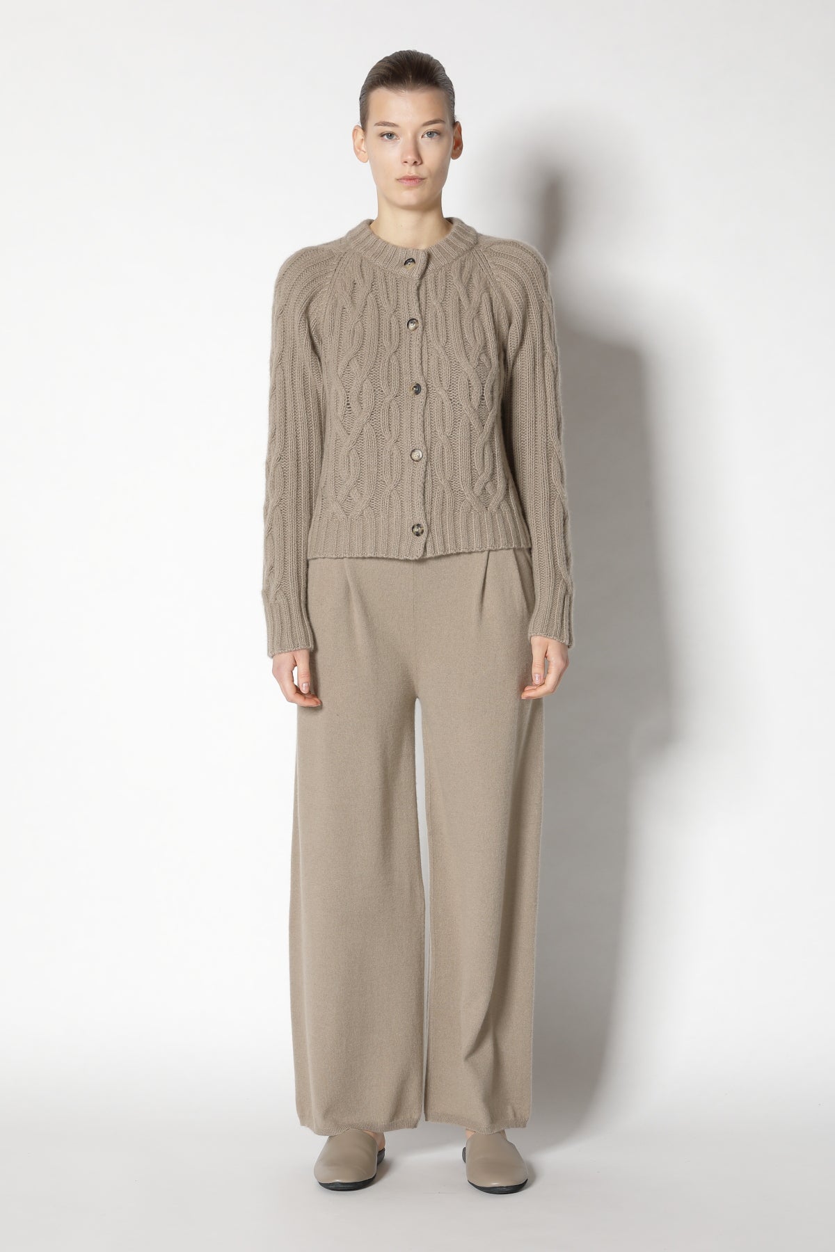 Chilly Cropped Cable Crew Jacket