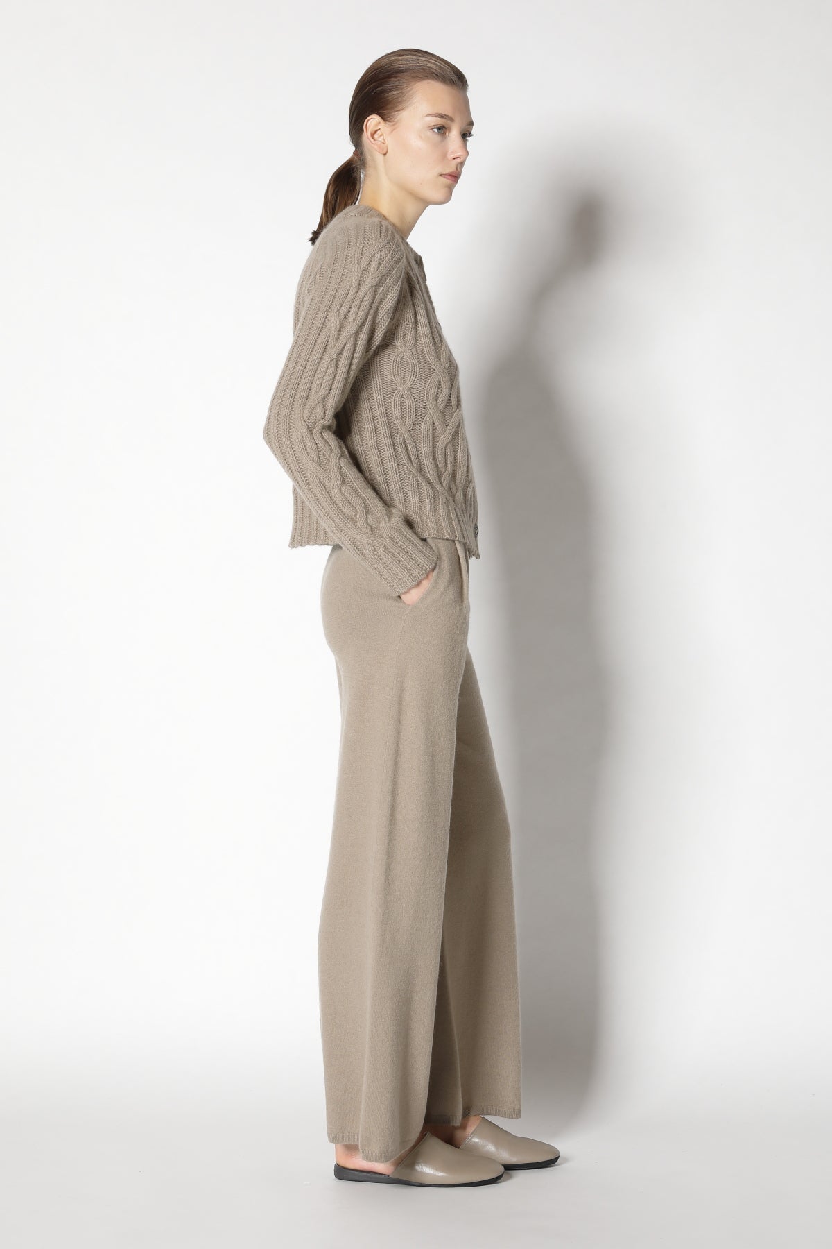 Chilly Cropped Cable Crew Jacket