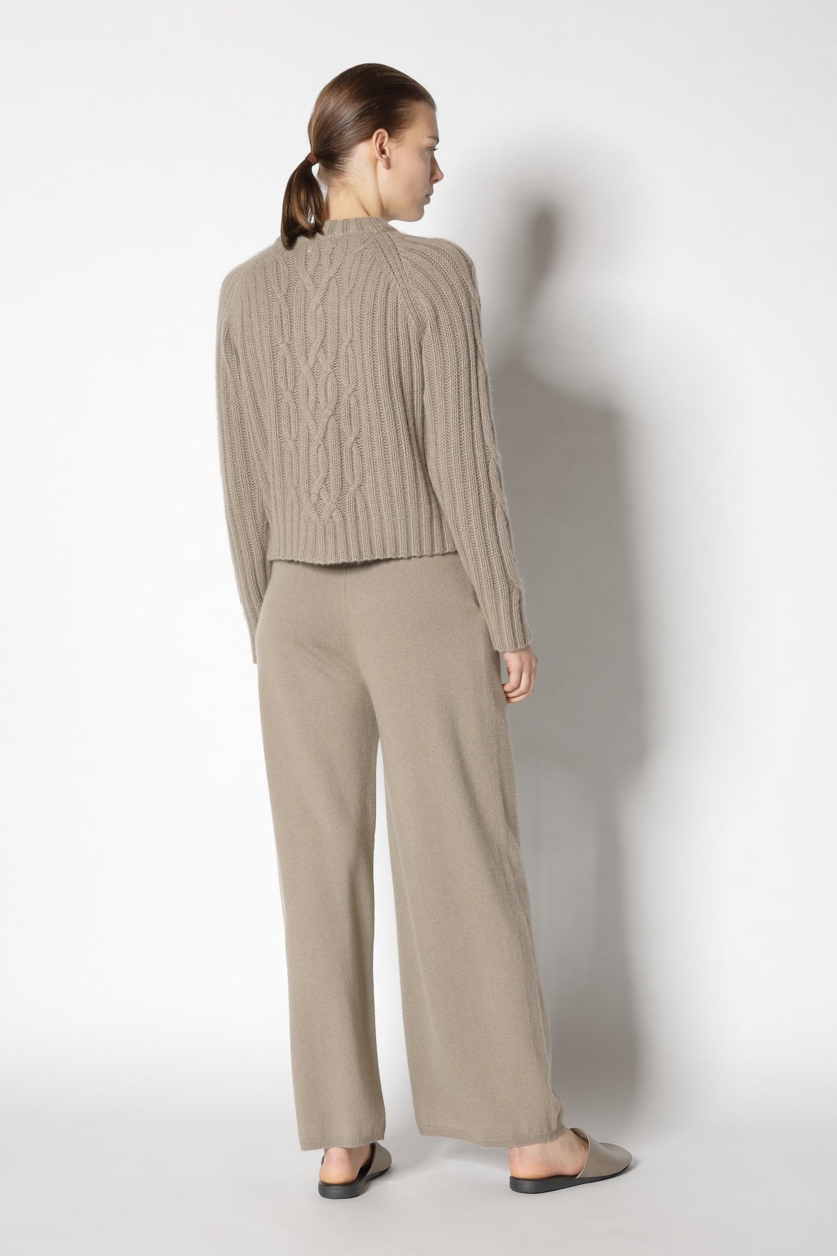 Chilly Cropped Cable Crew Jacket