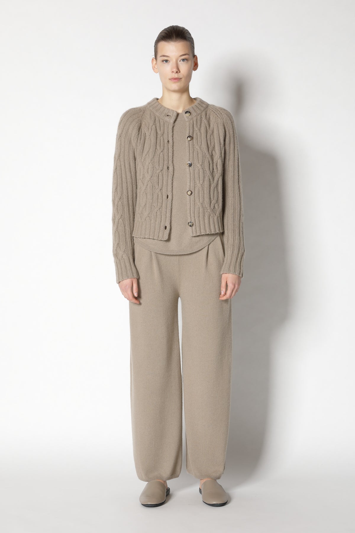 Chilly Cropped Cable Crew Jacket