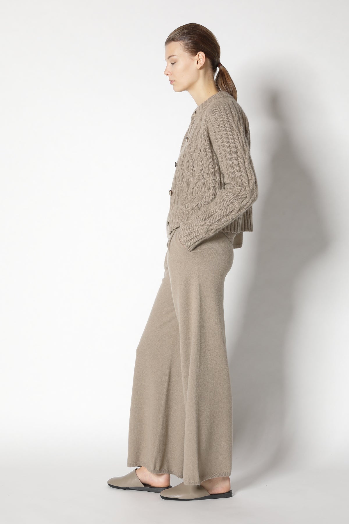 Chilly Cropped Cable Crew Jacket
