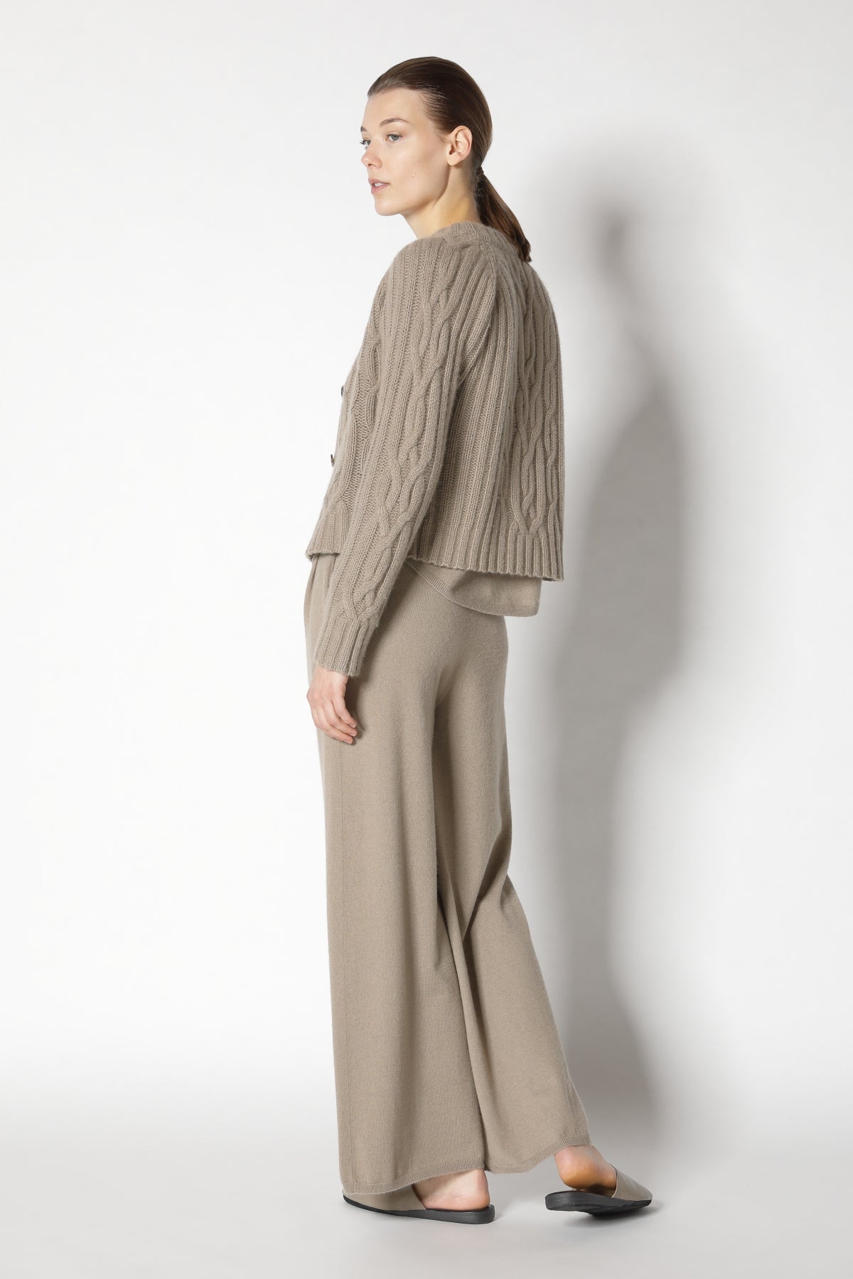 Chilly Cropped Cable Crew Jacket