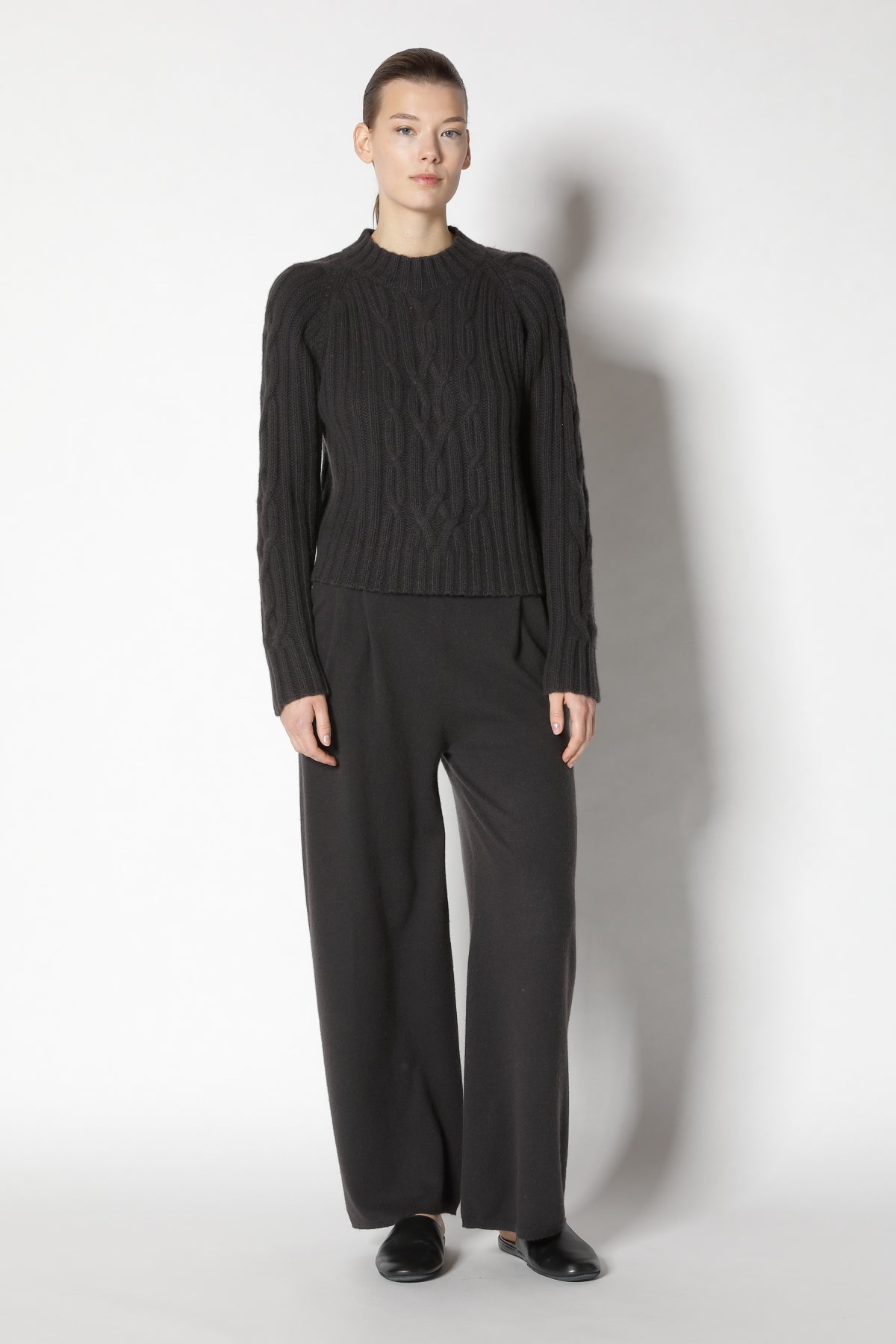 Chilly Cropped Cable Crew Jumper