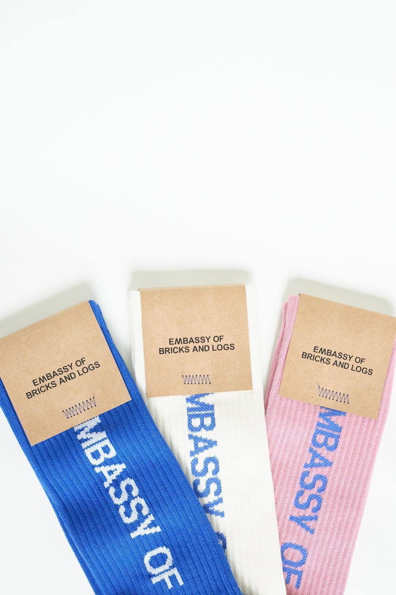 Embassy of Bricks and Logs-Archive-Sale-Outlet-EMB SOCKS-Socken-L-OFF WHITE/ EMB BLUE-by-ARCHIVIST