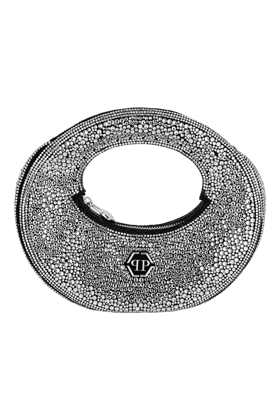 Suede Mini Handle Bag Strass