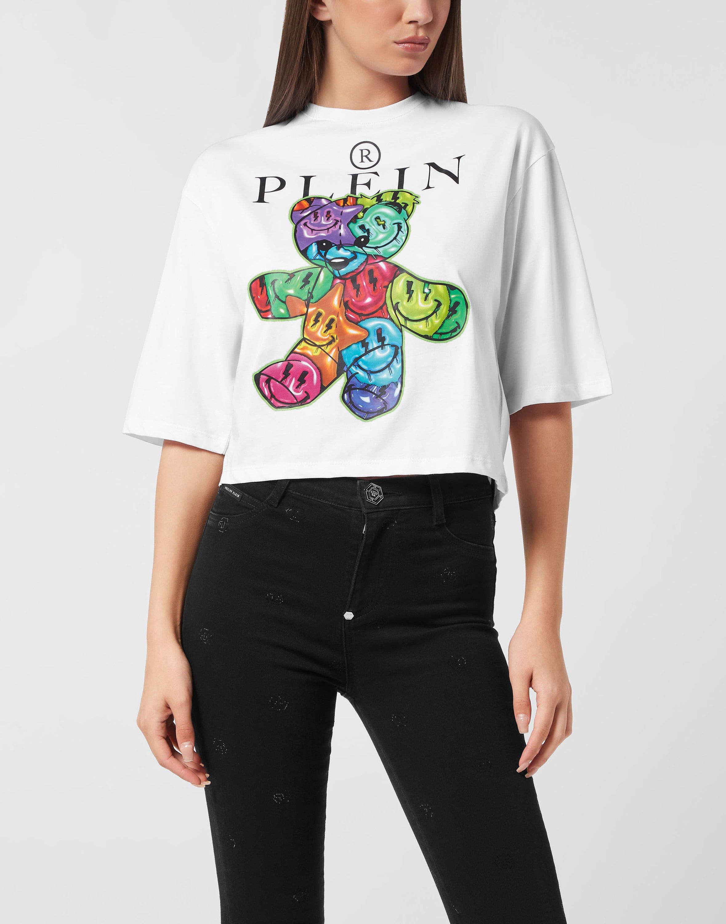 Cropped T-Shirt Round Neck Teddy