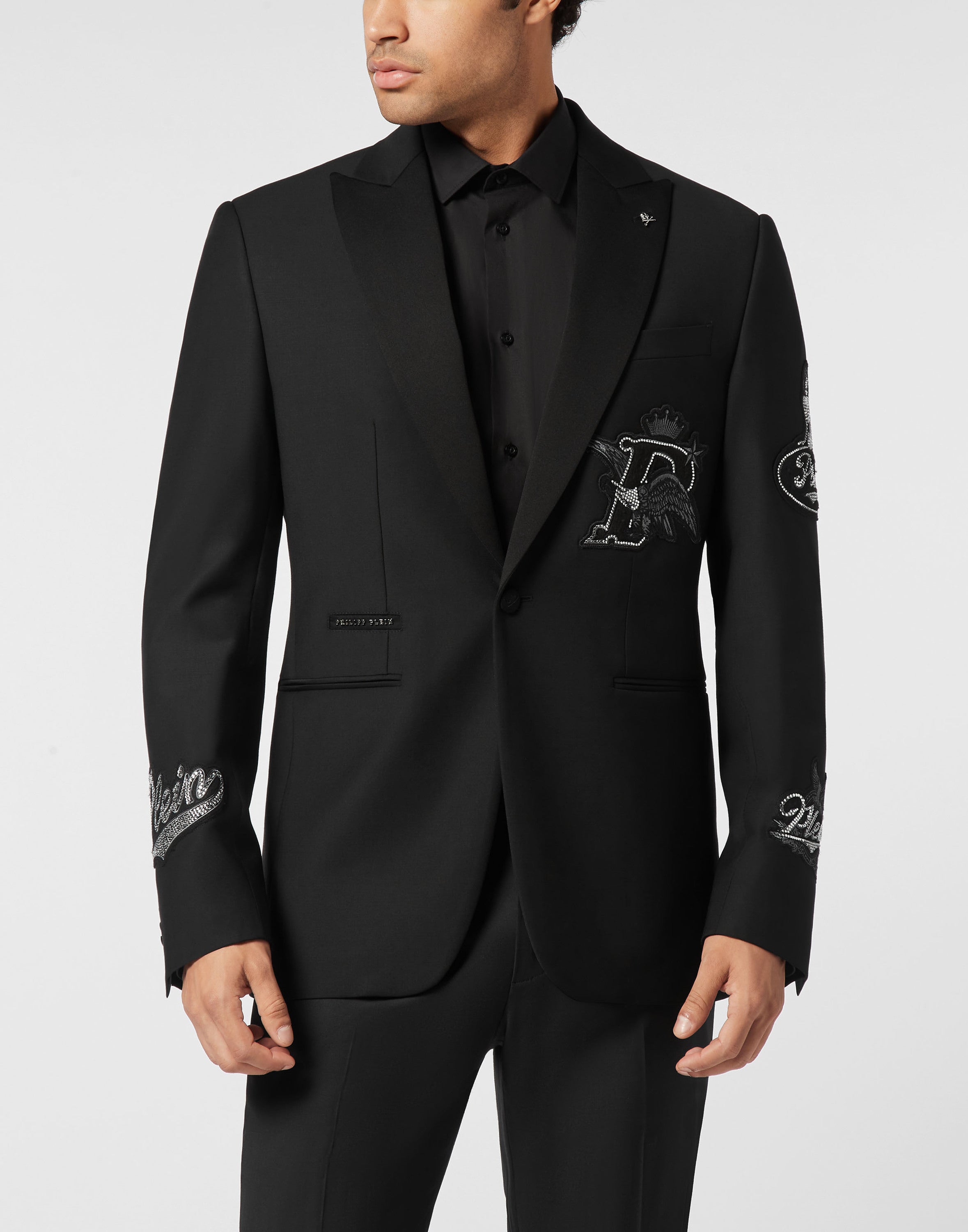 Straight Regular Fit Blazer Beers Patches