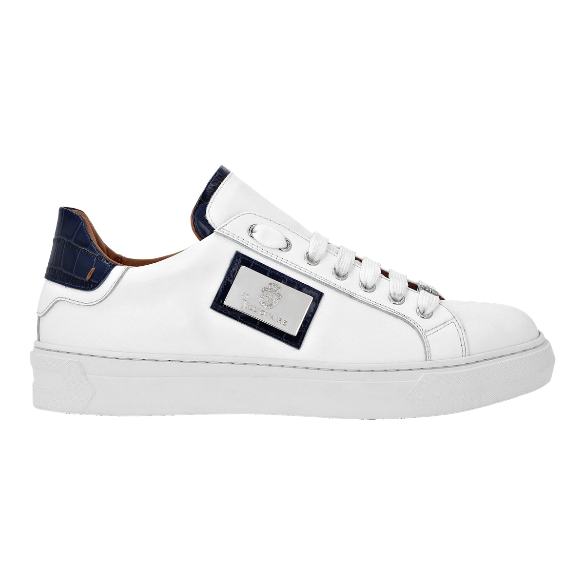 Croco Printed Nappa Leather Lo-Top Sneakers