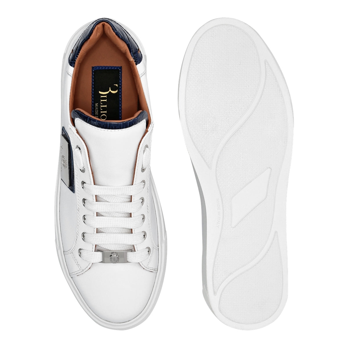 Croco Printed Nappa Leather Lo-Top Sneakers