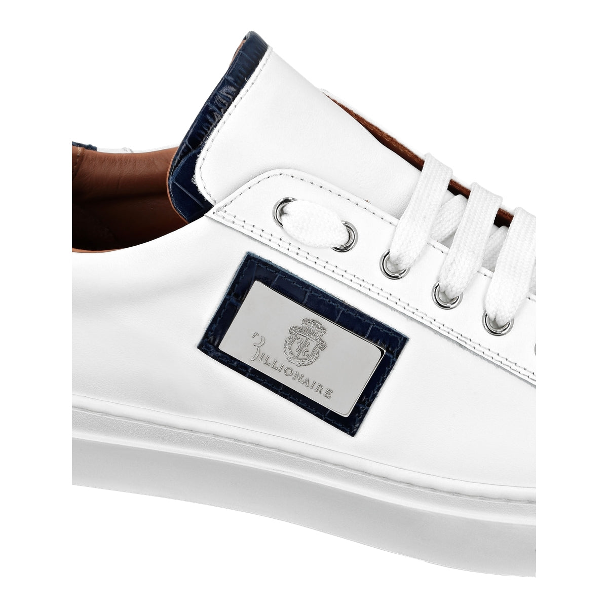 Croco Printed Nappa Leather Lo-Top Sneakers