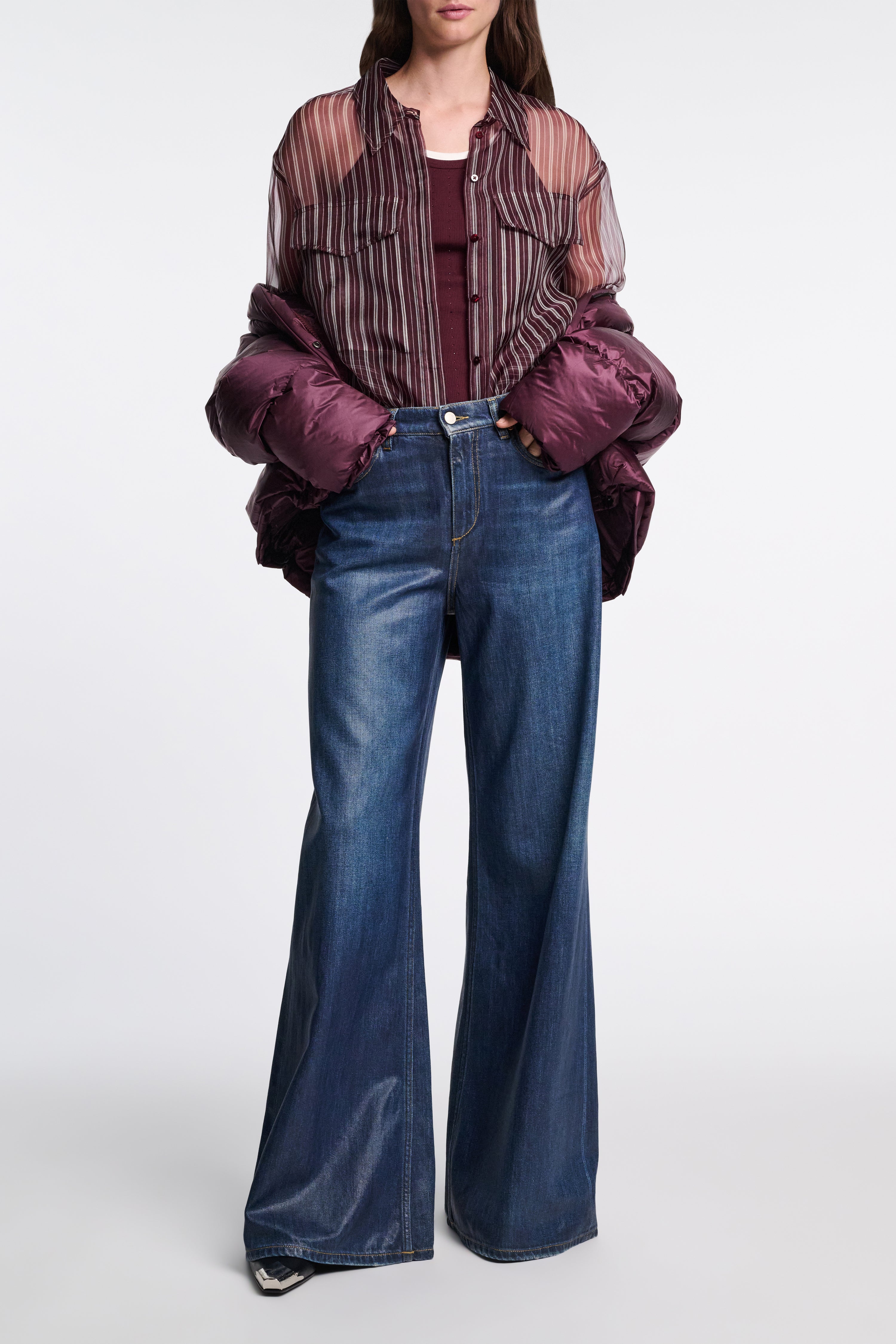 TRANSPARENT STRIPE Blouse