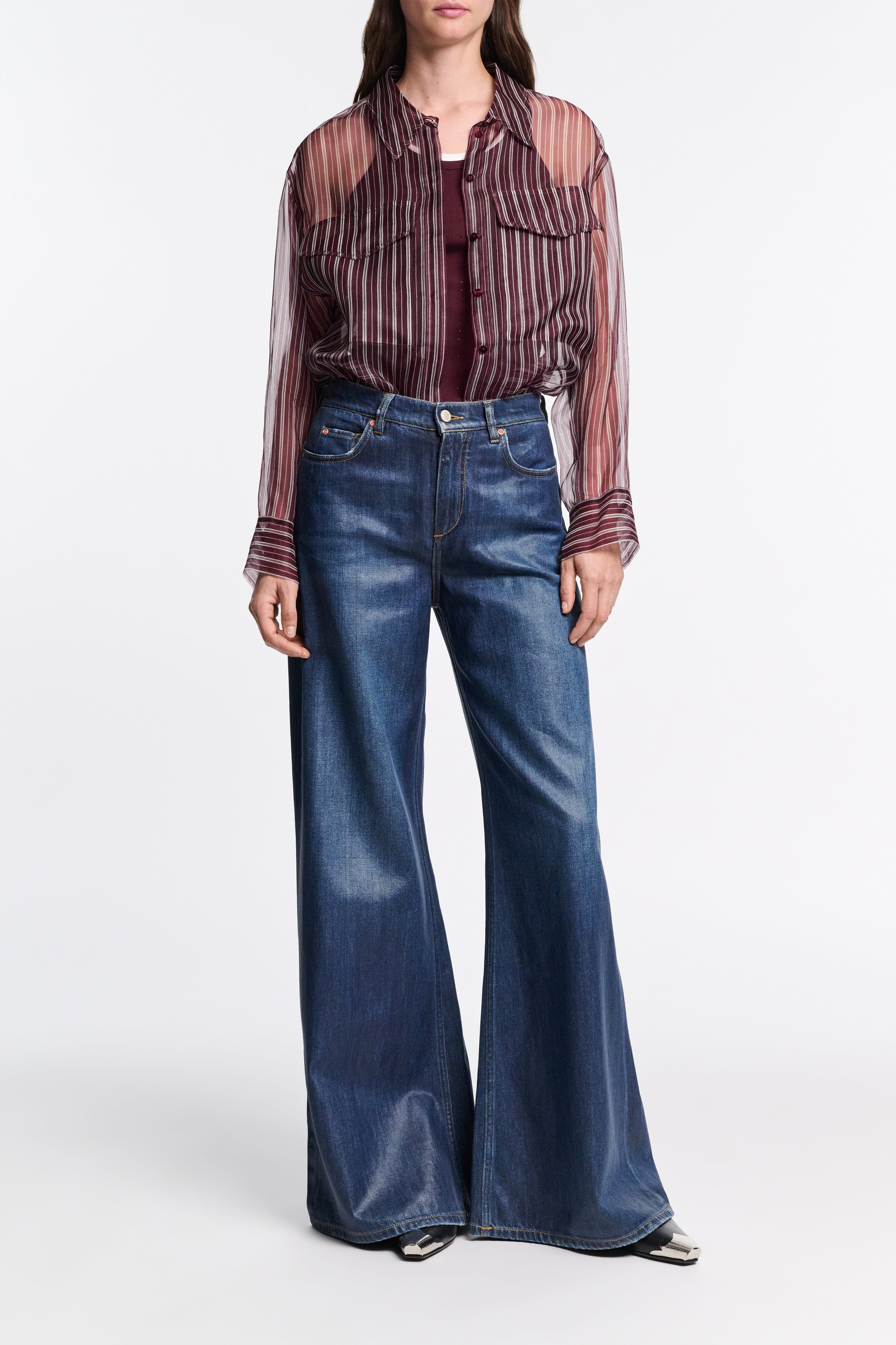 TRANSPARENT STRIPE Blouse