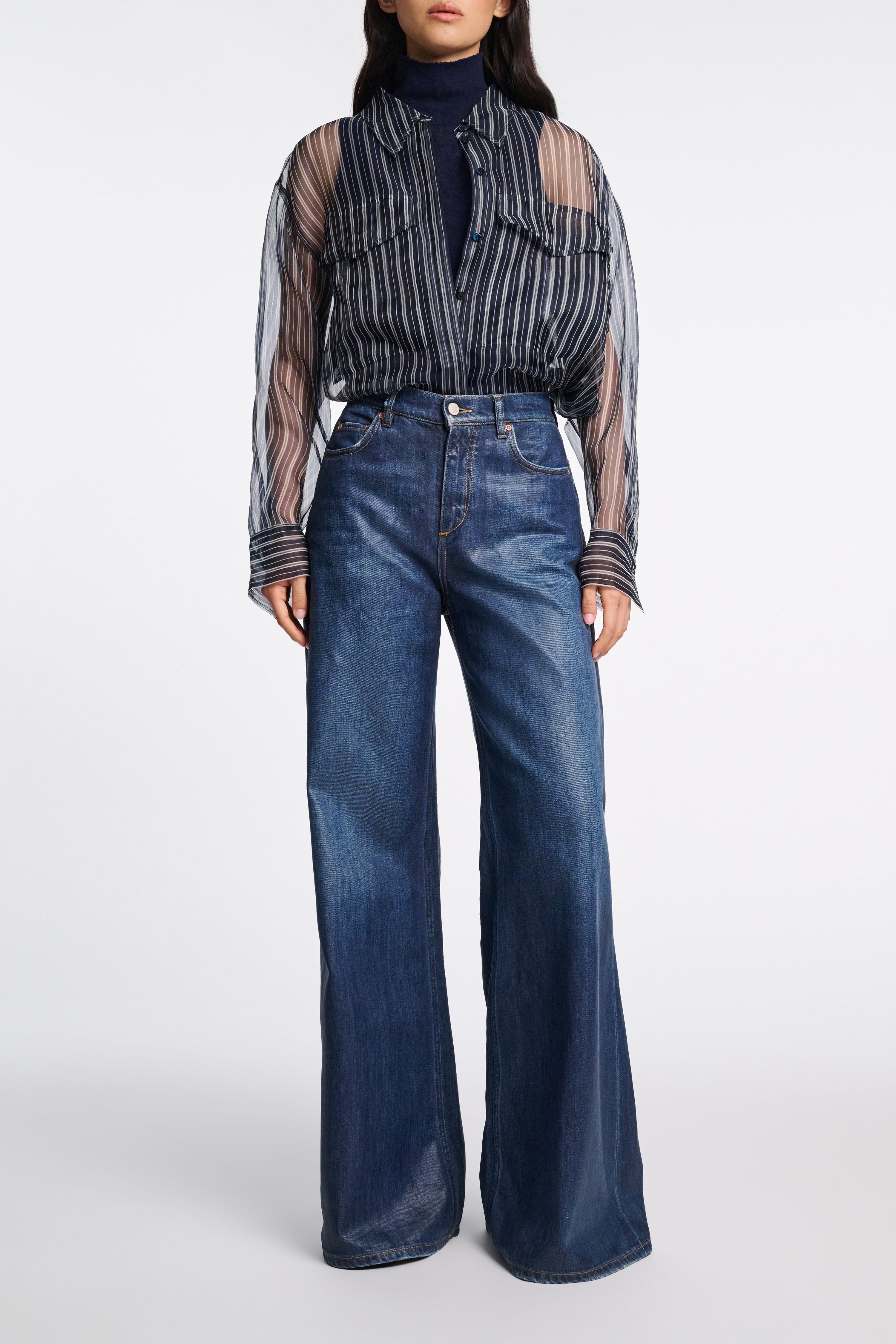 TRANSPARENT STRIPE Blouse