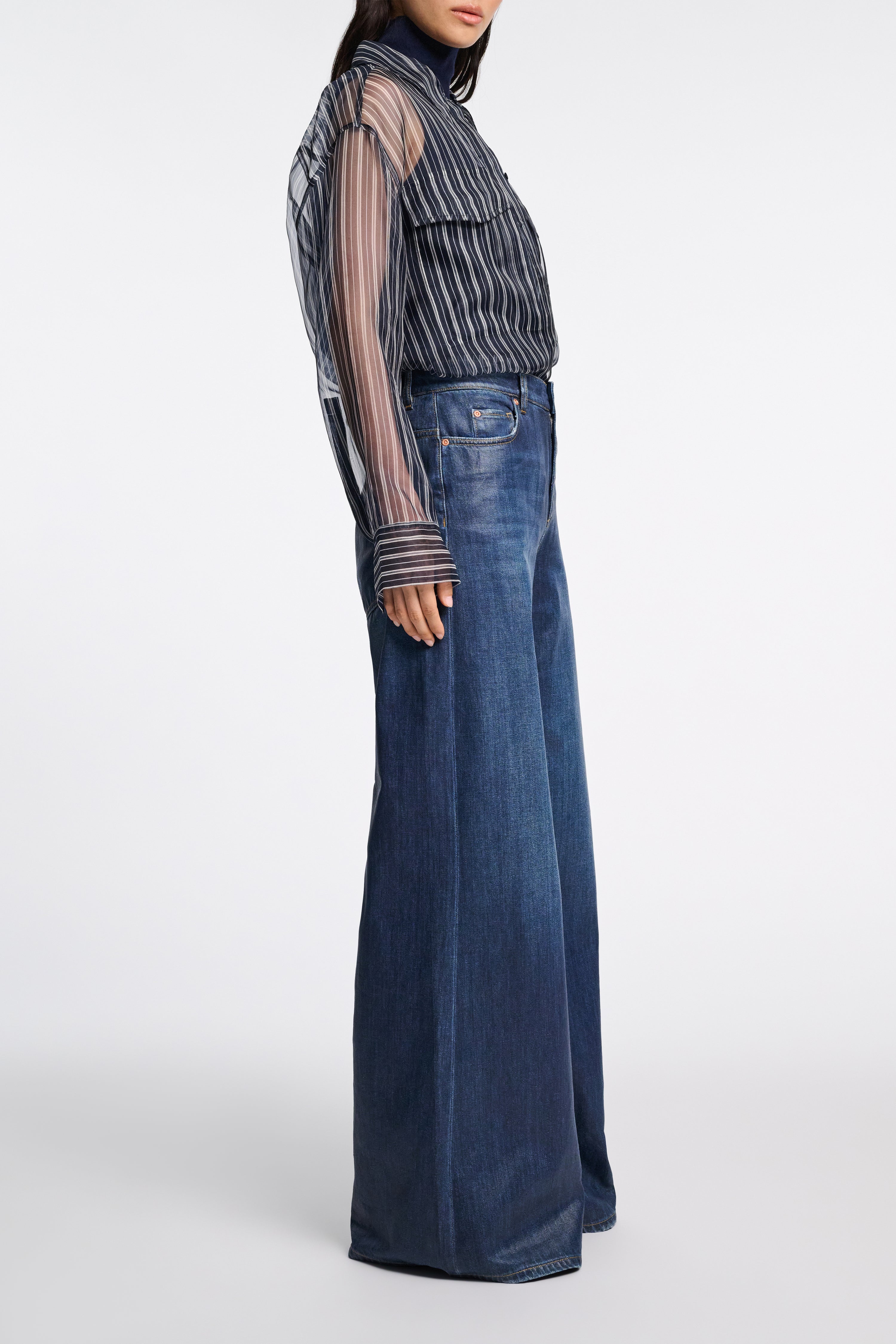 TRANSPARENT STRIPE Blouse