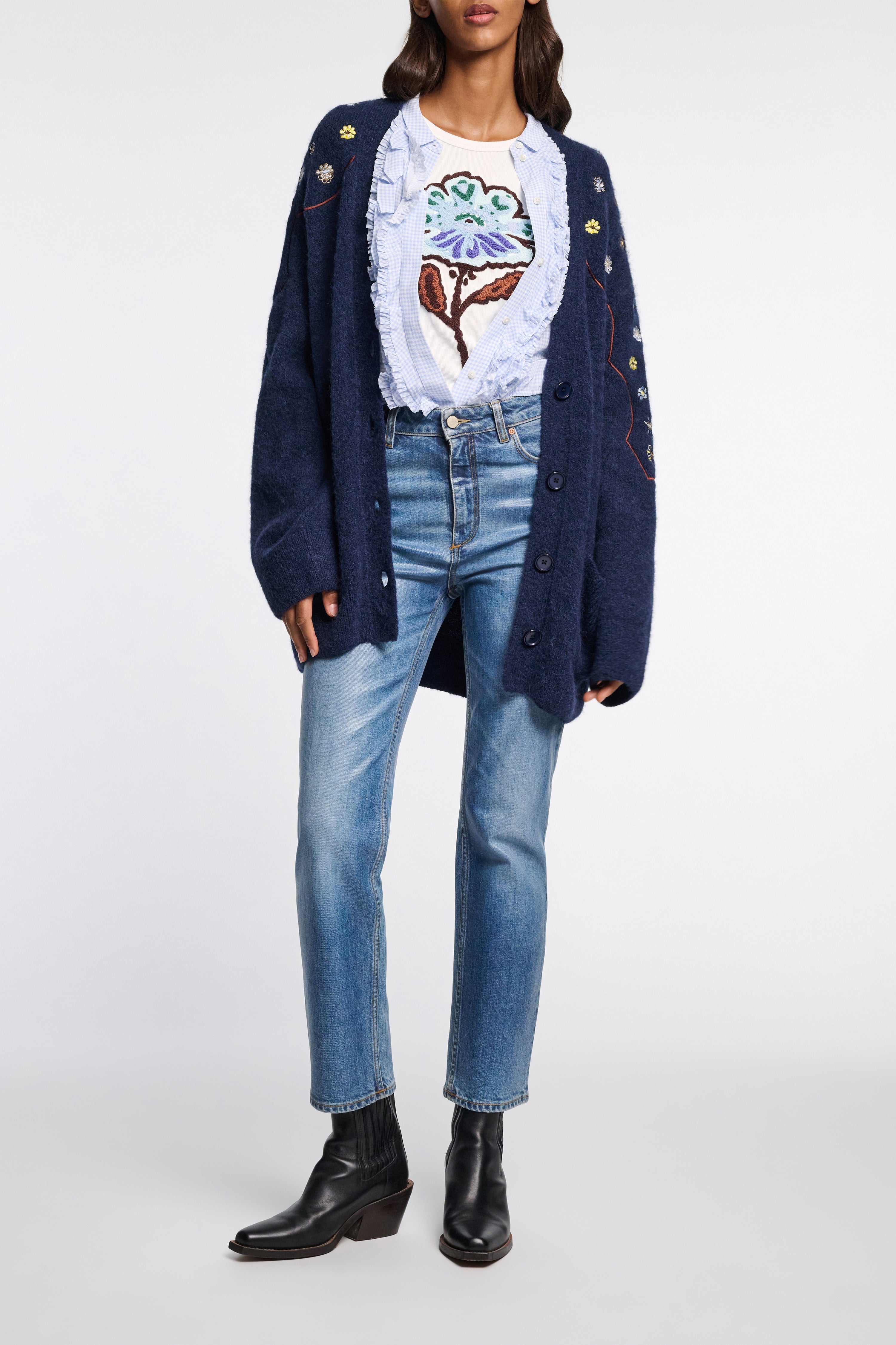 Dorothee Schumacher-POWERFUL FLOWER shirt-Shirts-Black-Deal-Outlet-by-ARCHIVIST