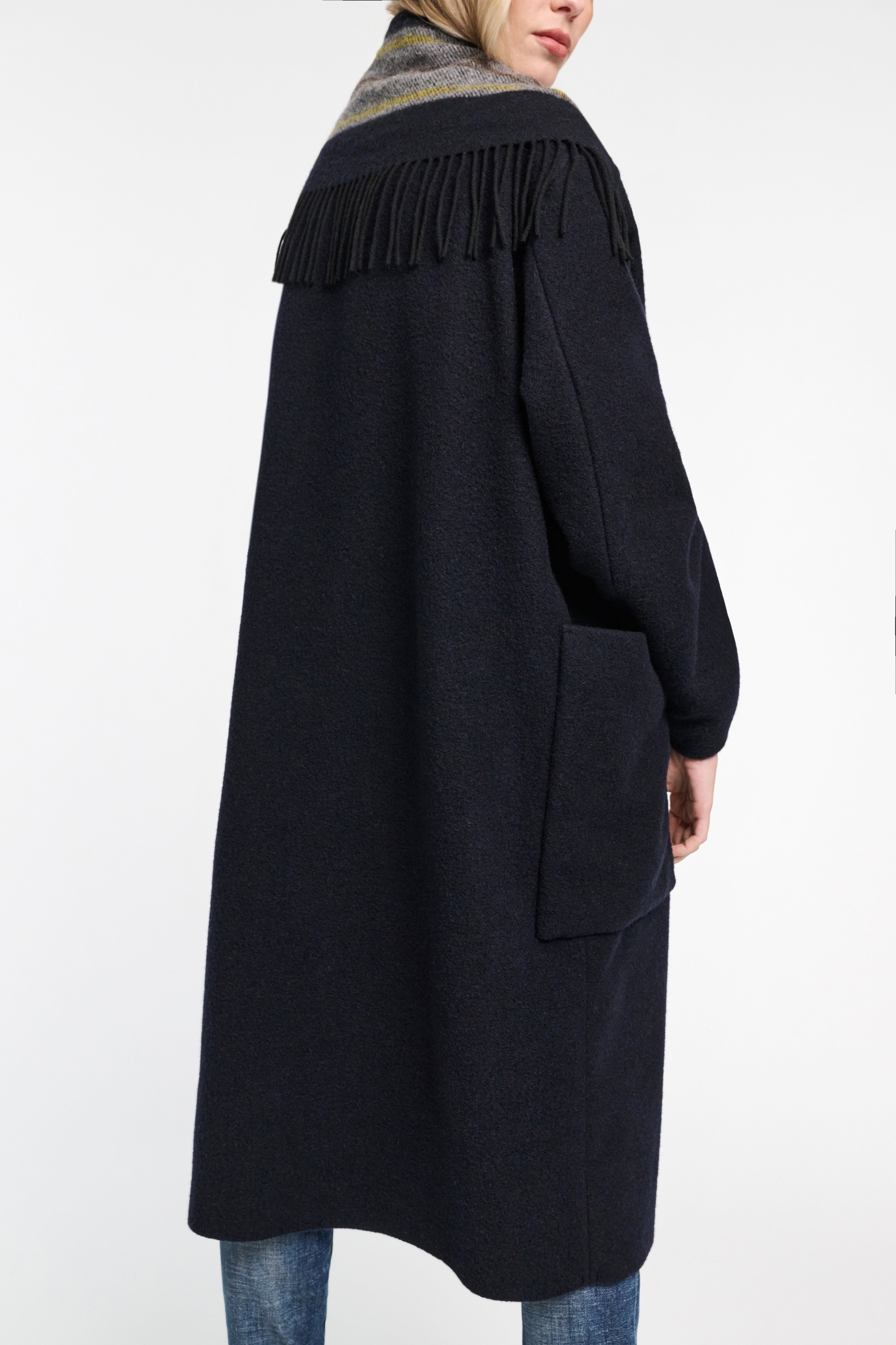 Dorothee Schumacher-STRIPED COMFORT coat-Jacken & Mäntel-Black-Deal-Outlet-by-ARCHIVIST