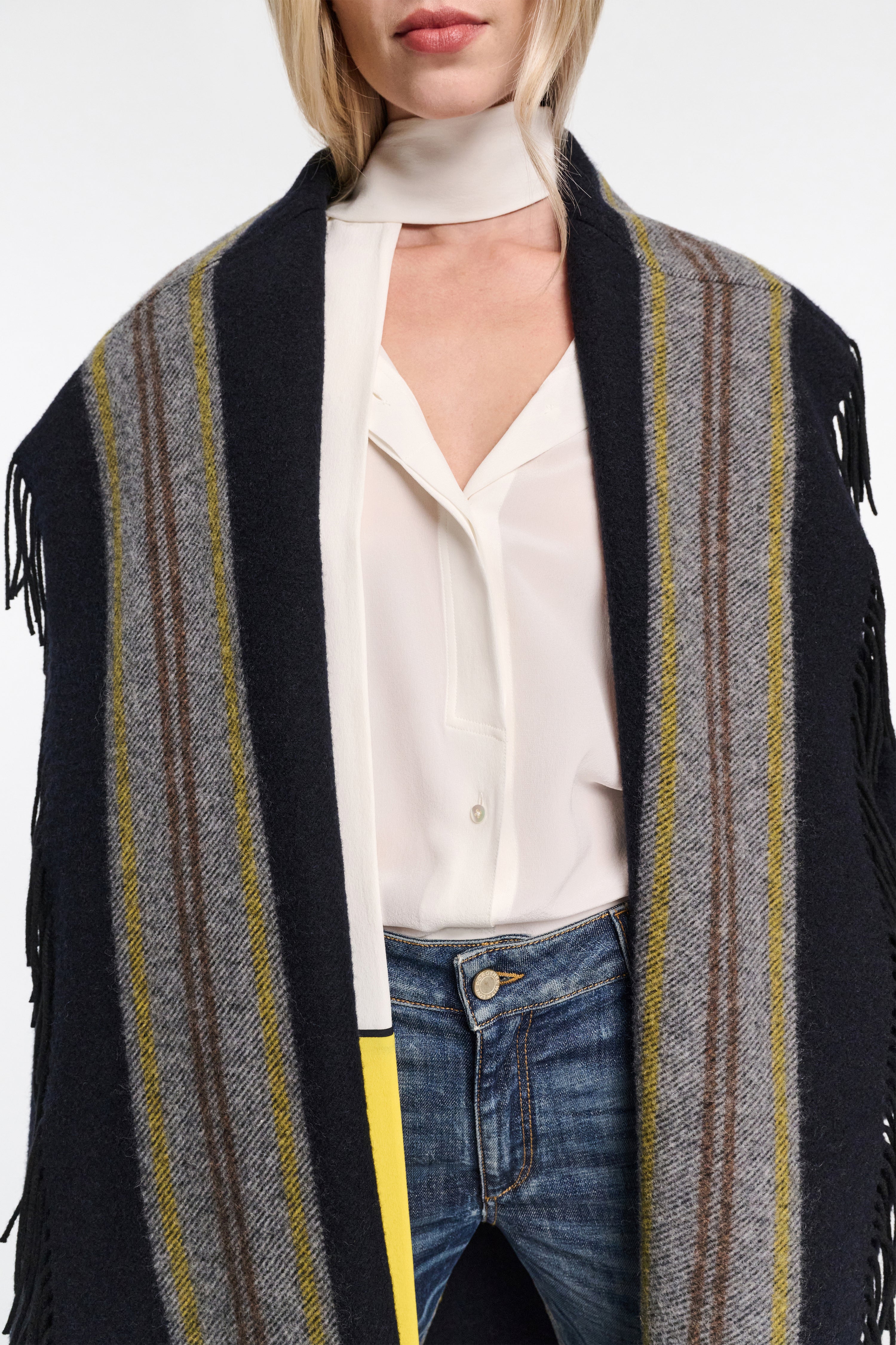 Dorothee Schumacher-STRIPED COMFORT coat-Jacken & Mäntel-Black-Deal-Outlet-by-ARCHIVIST