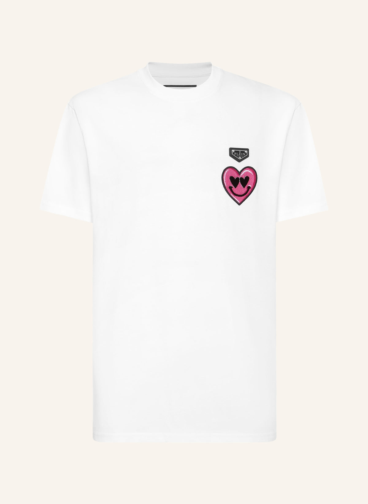 Round Neck T-Shirt Smile Patch