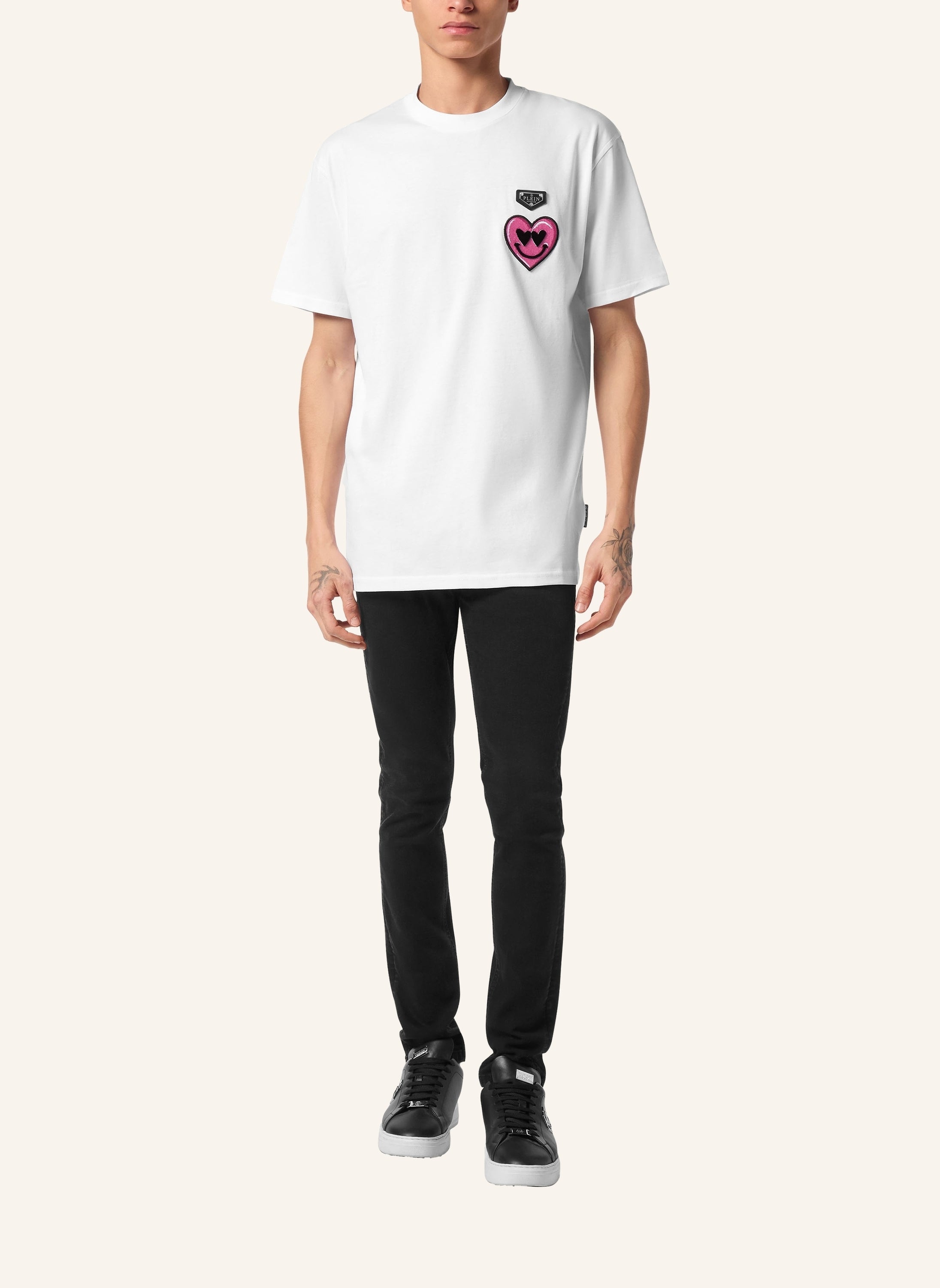 Round Neck T-Shirt Smile Patch