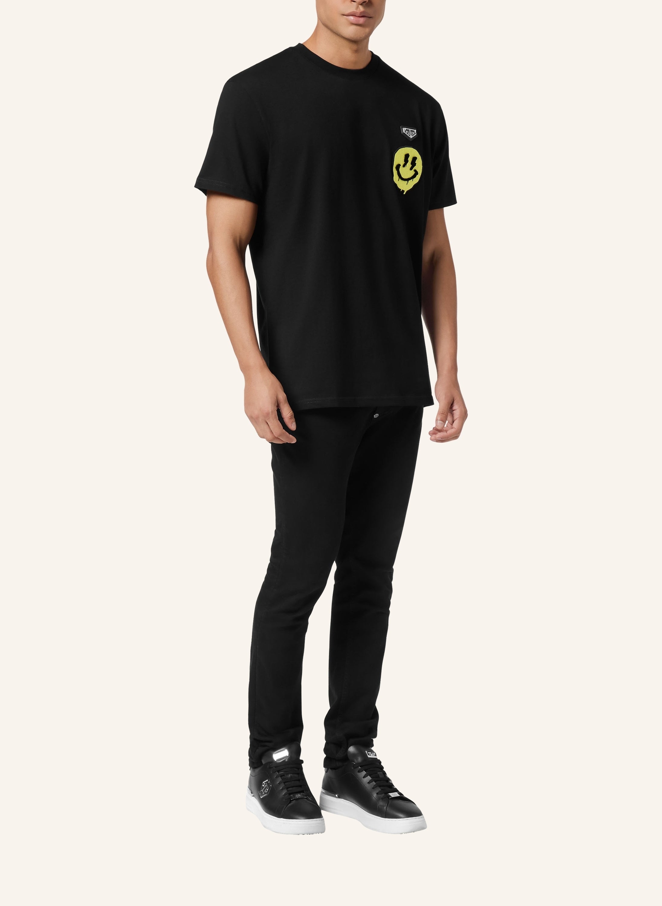 Round Neck T-Shirt Smile Patch