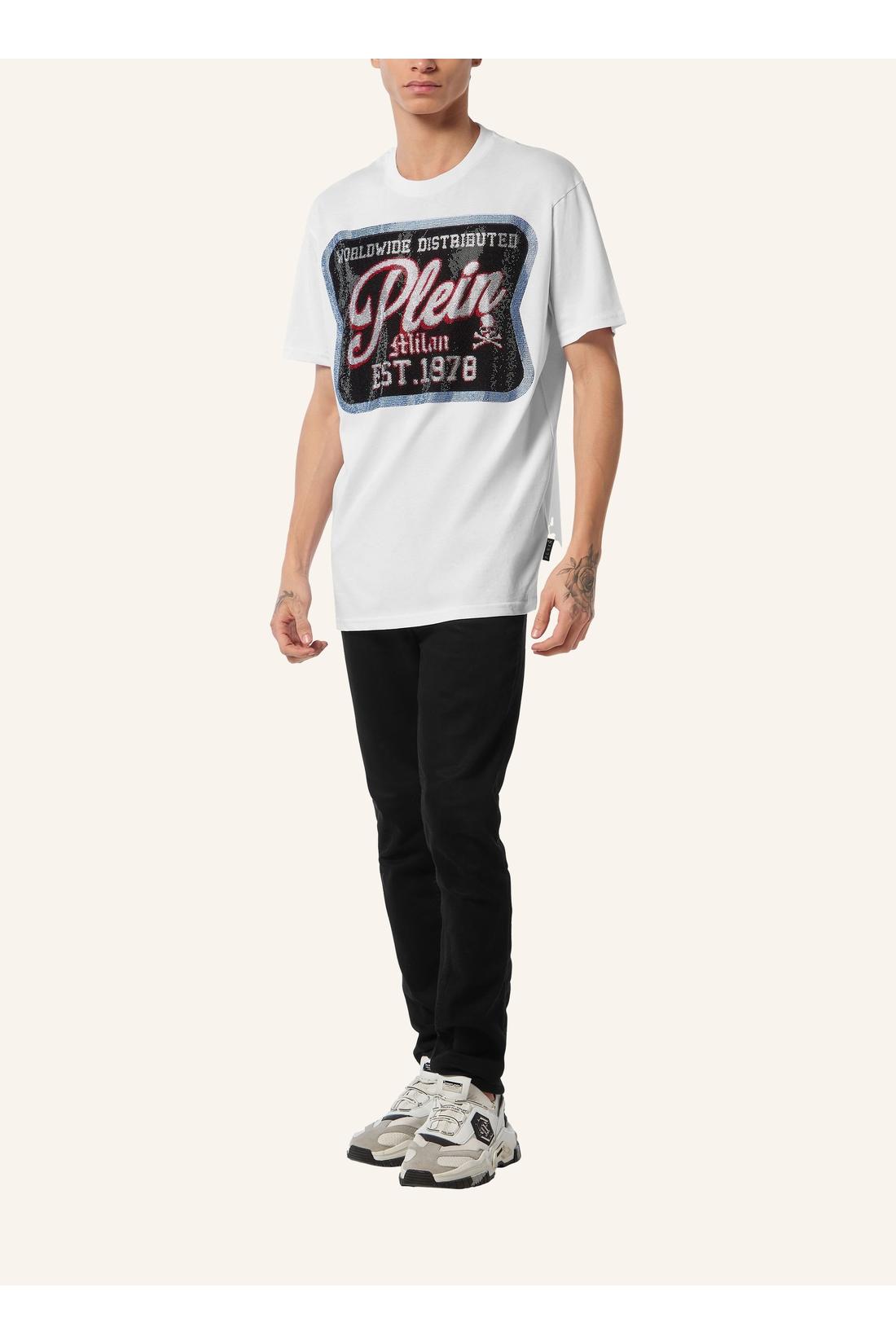 Philipp Plein Round Neck T-Shirt Patch Plein Milan, Shirts
